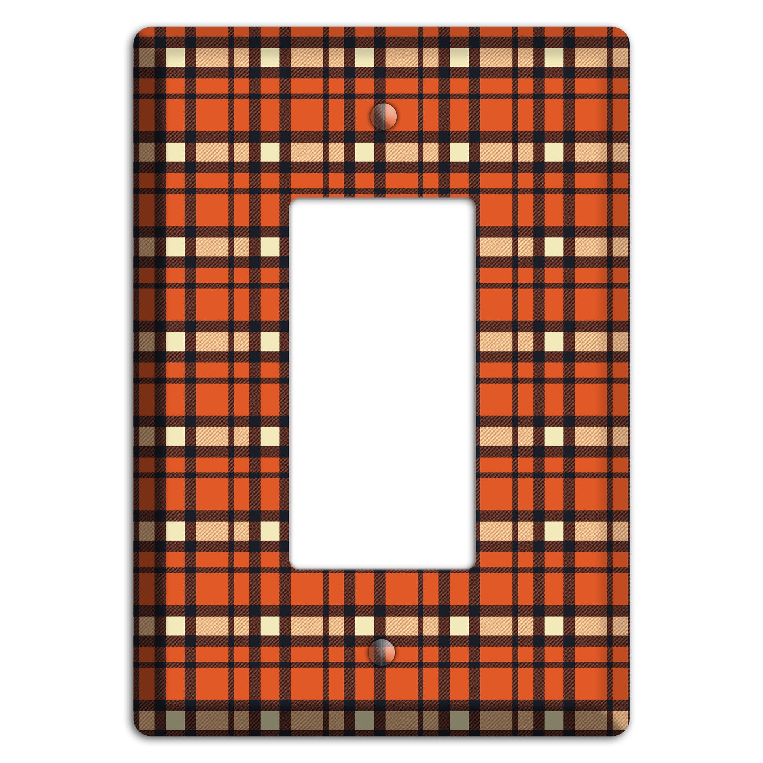 Orange Plaid Rocker Wallplate