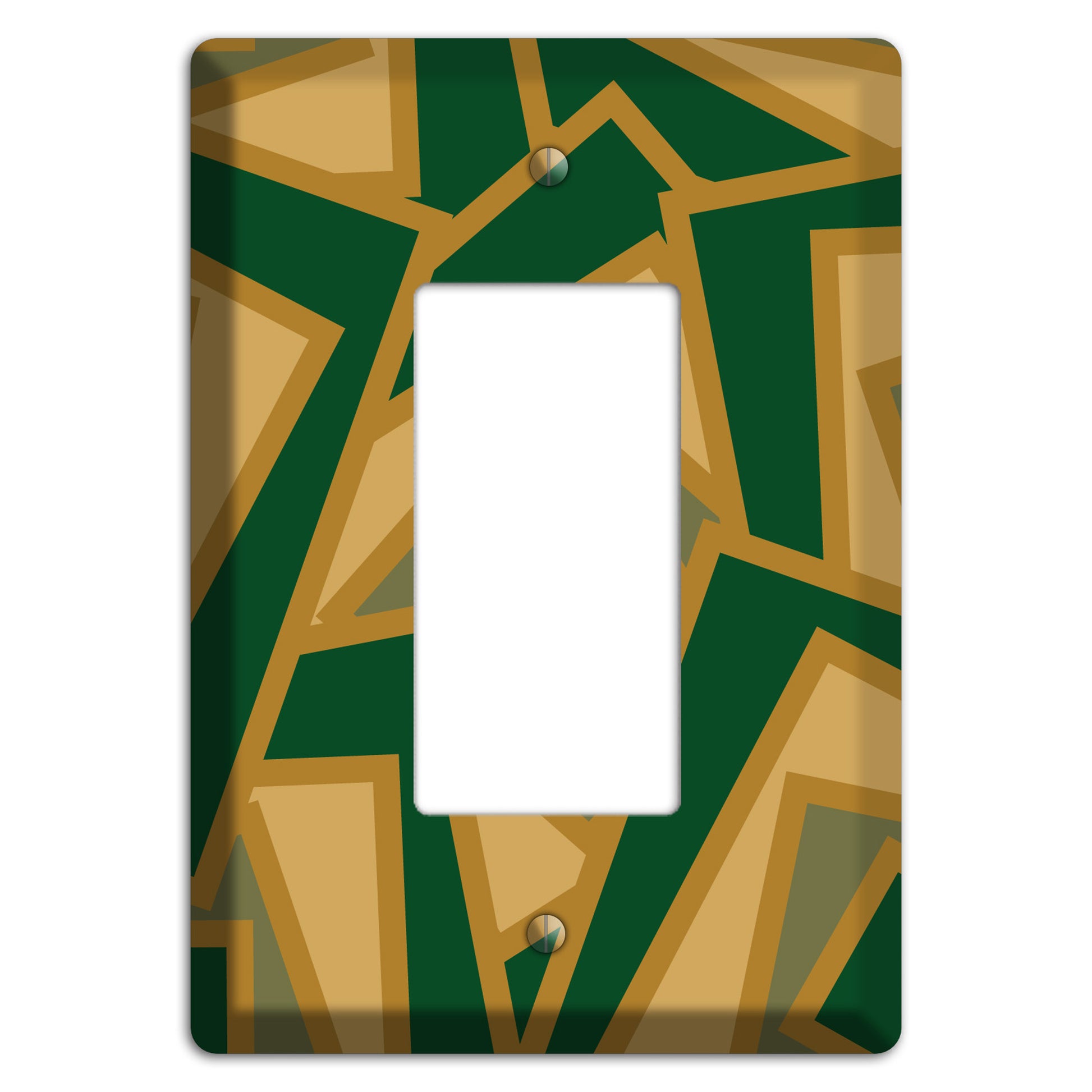 Green and Beige Retro Cubist Rocker Wallplate