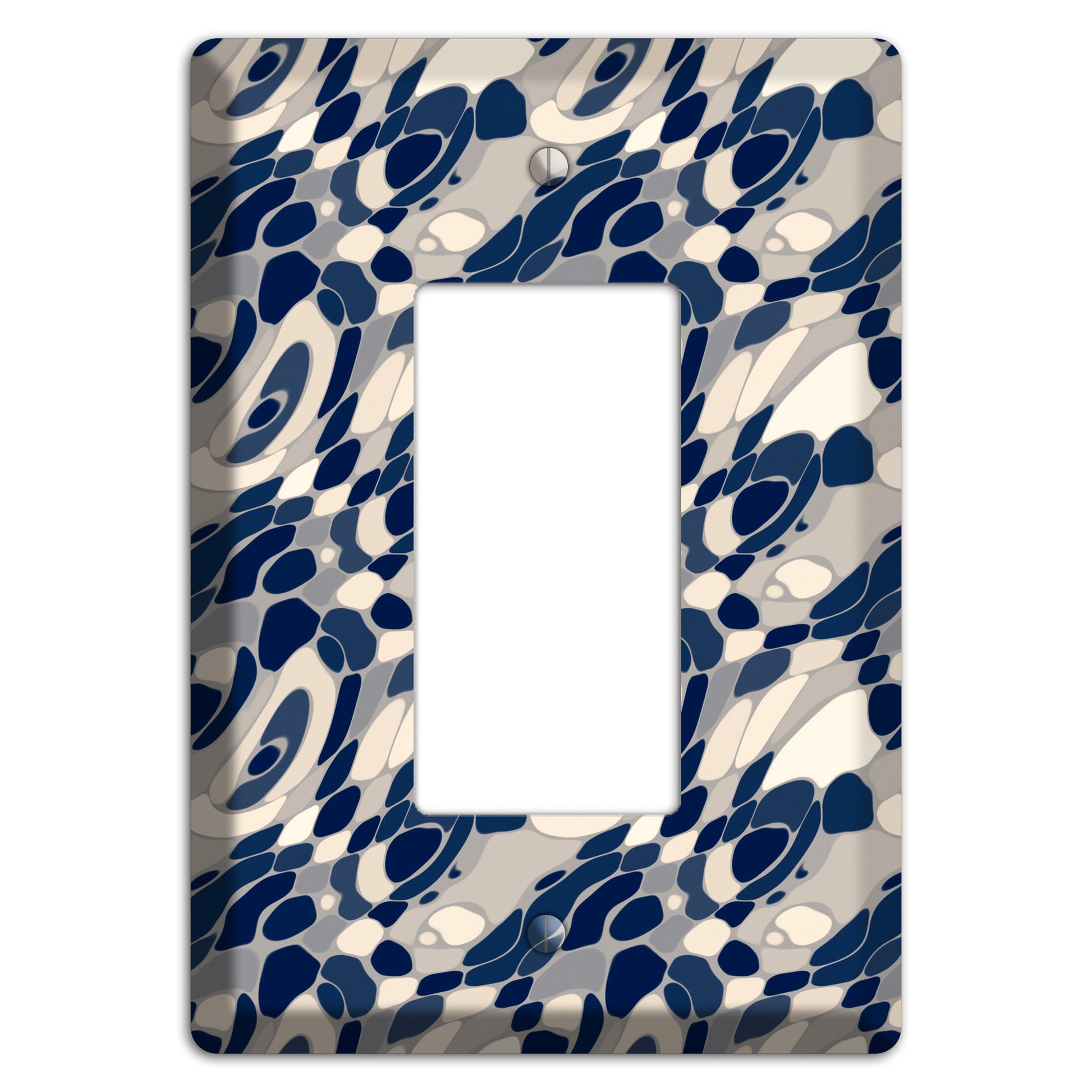 Blue and Beige Large Abstract Rocker Wallplate