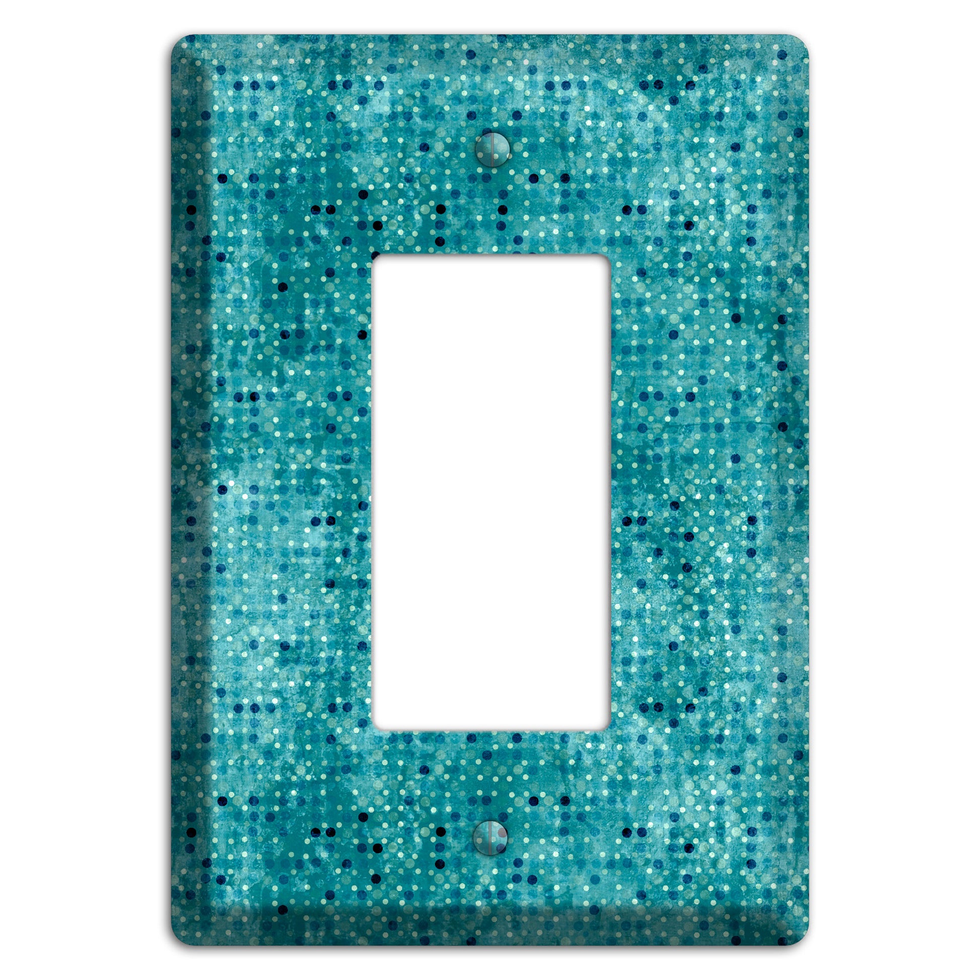 Turquoise Grunge Small Tile Rocker Wallplate