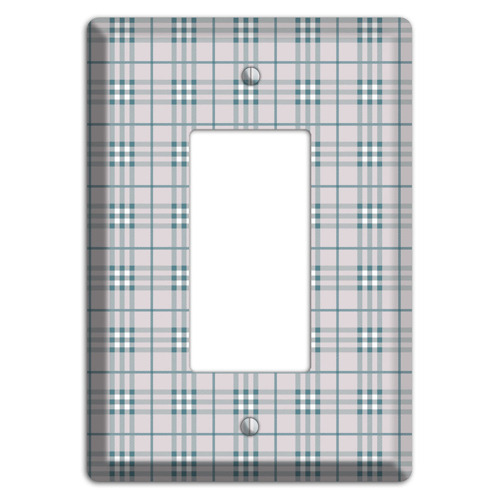 Multi Grey Plaid Rocker Wallplate