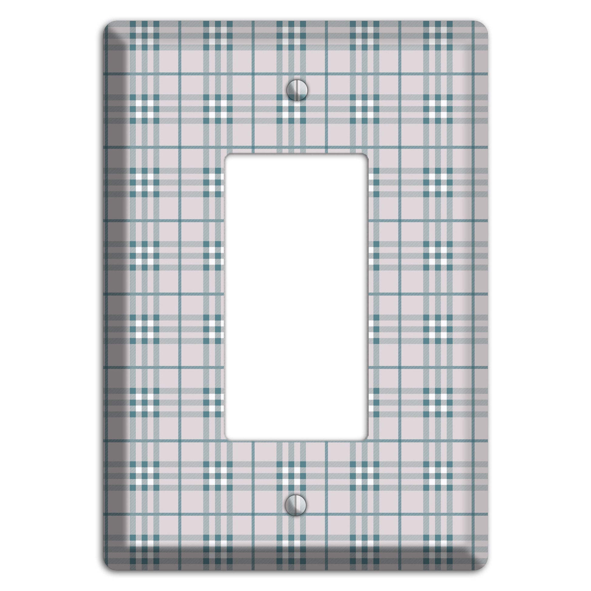Multi Grey Plaid Rocker Wallplate