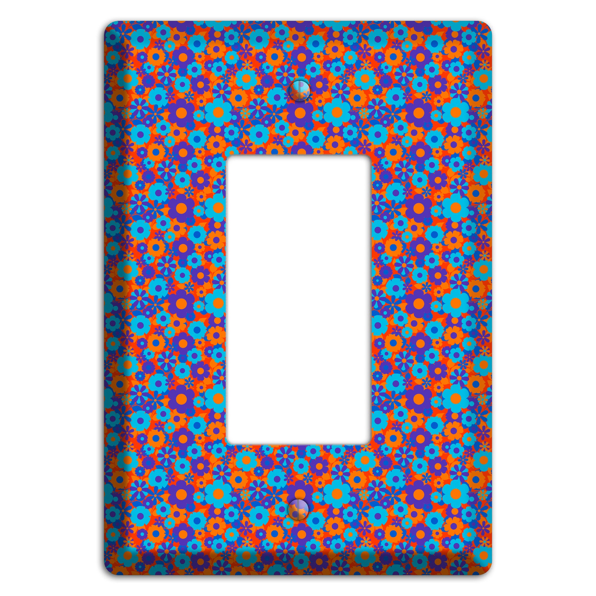 Blue Purple Calico Rocker Wallplate