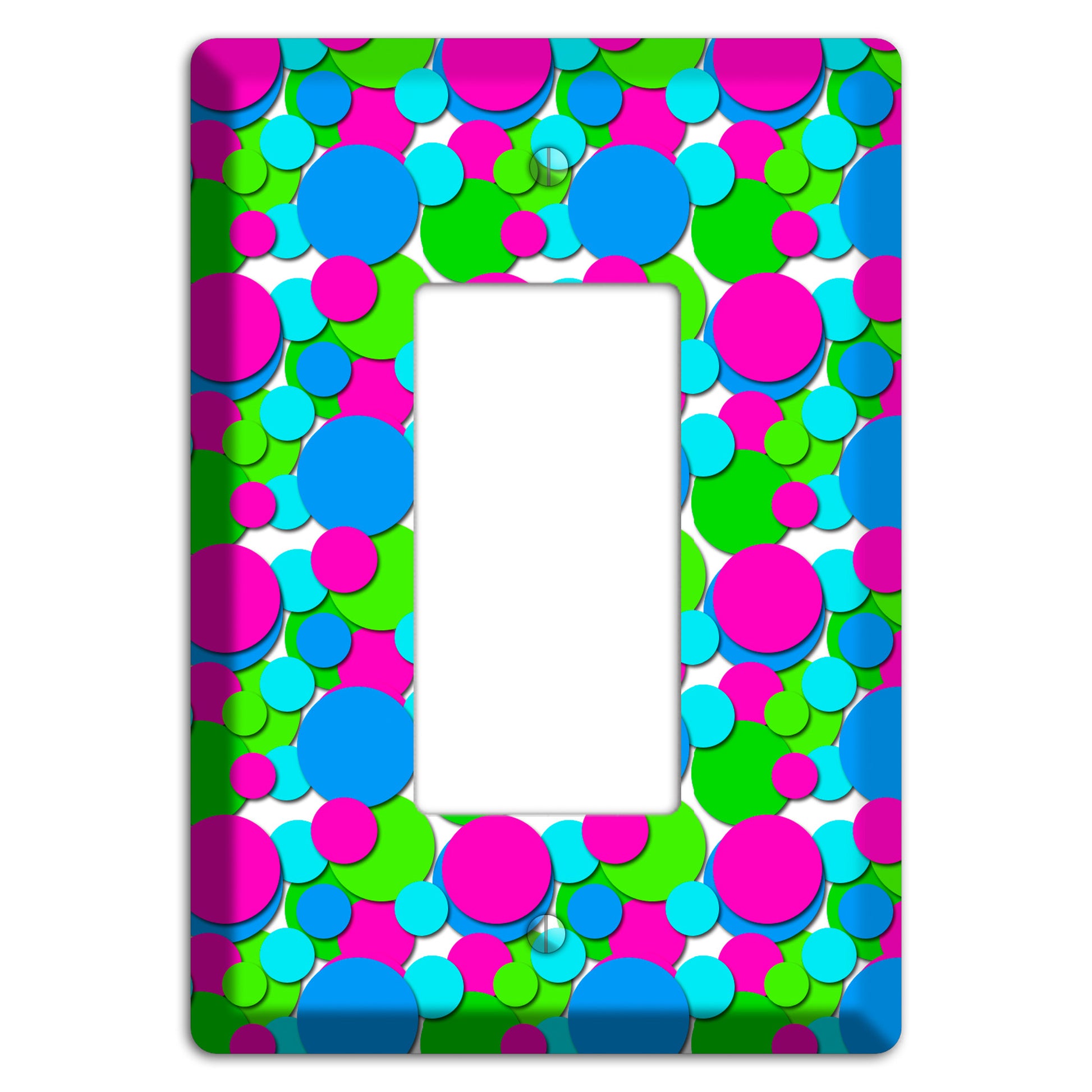 Fuschia Lime Blue Bubble Dots Rocker Wallplate