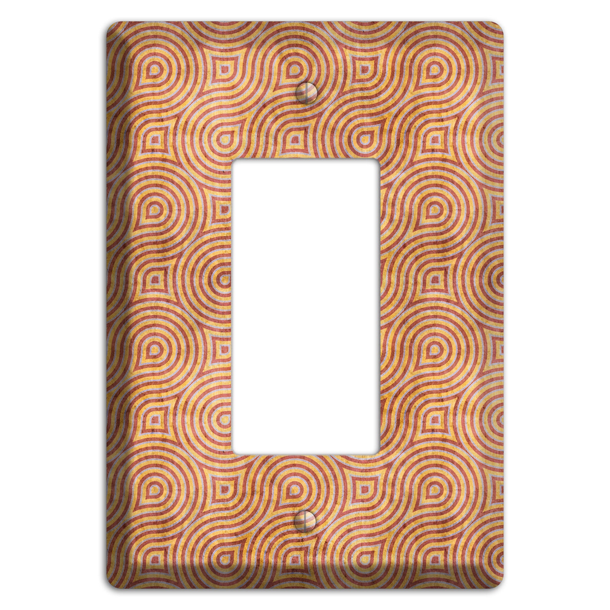 Beige and Red Swirl Rocker Wallplate