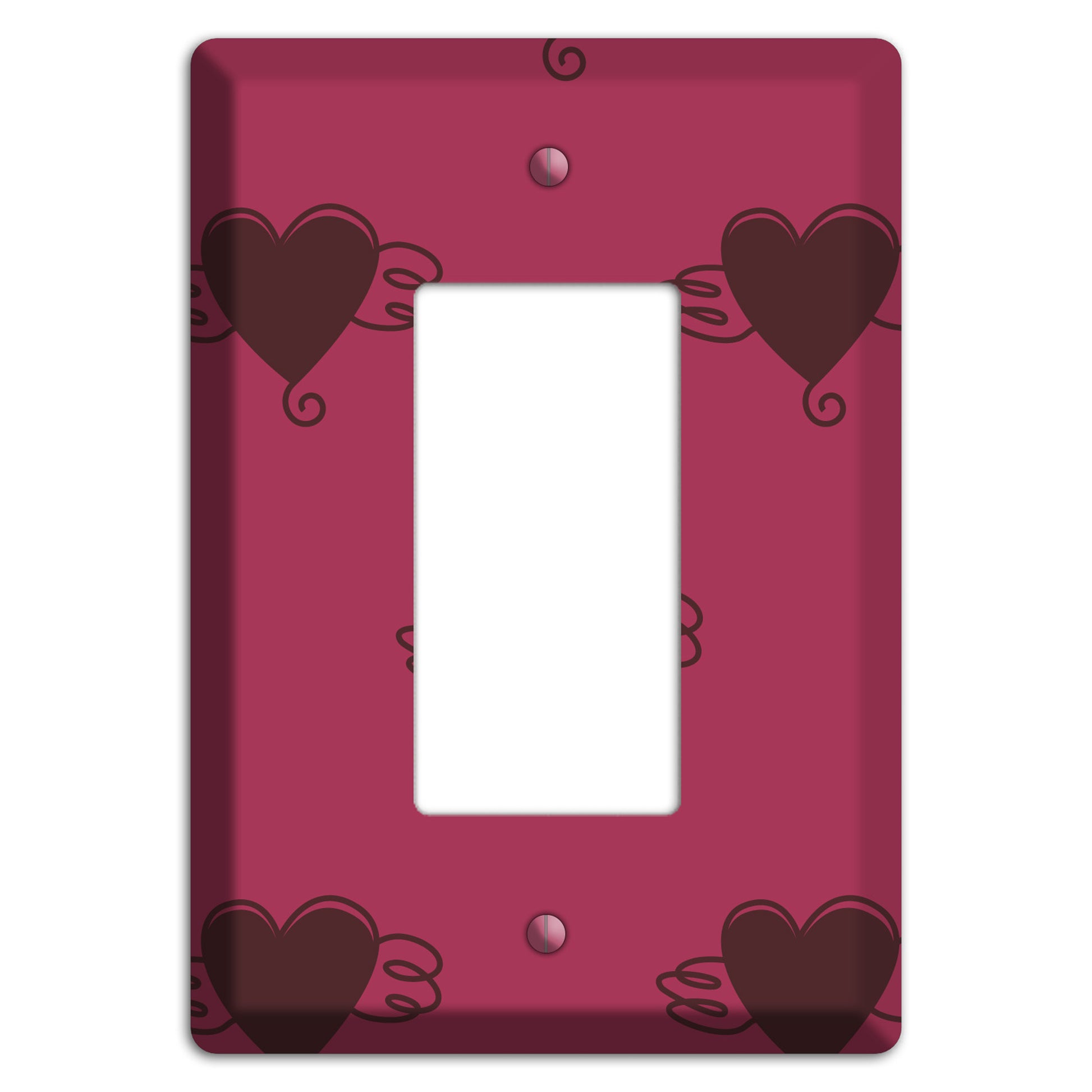 Fuschia Winged Hearts 2 Rocker Wallplate