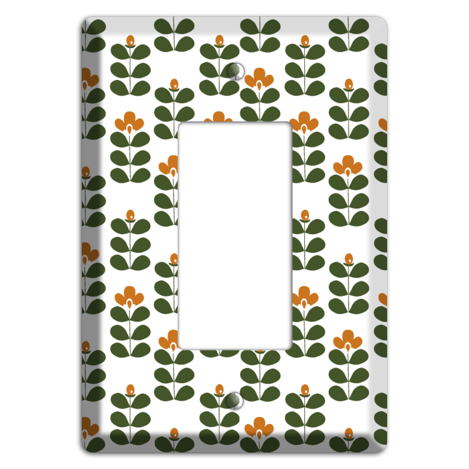 Umber Deco Floral Half Drop Rocker Wallplate