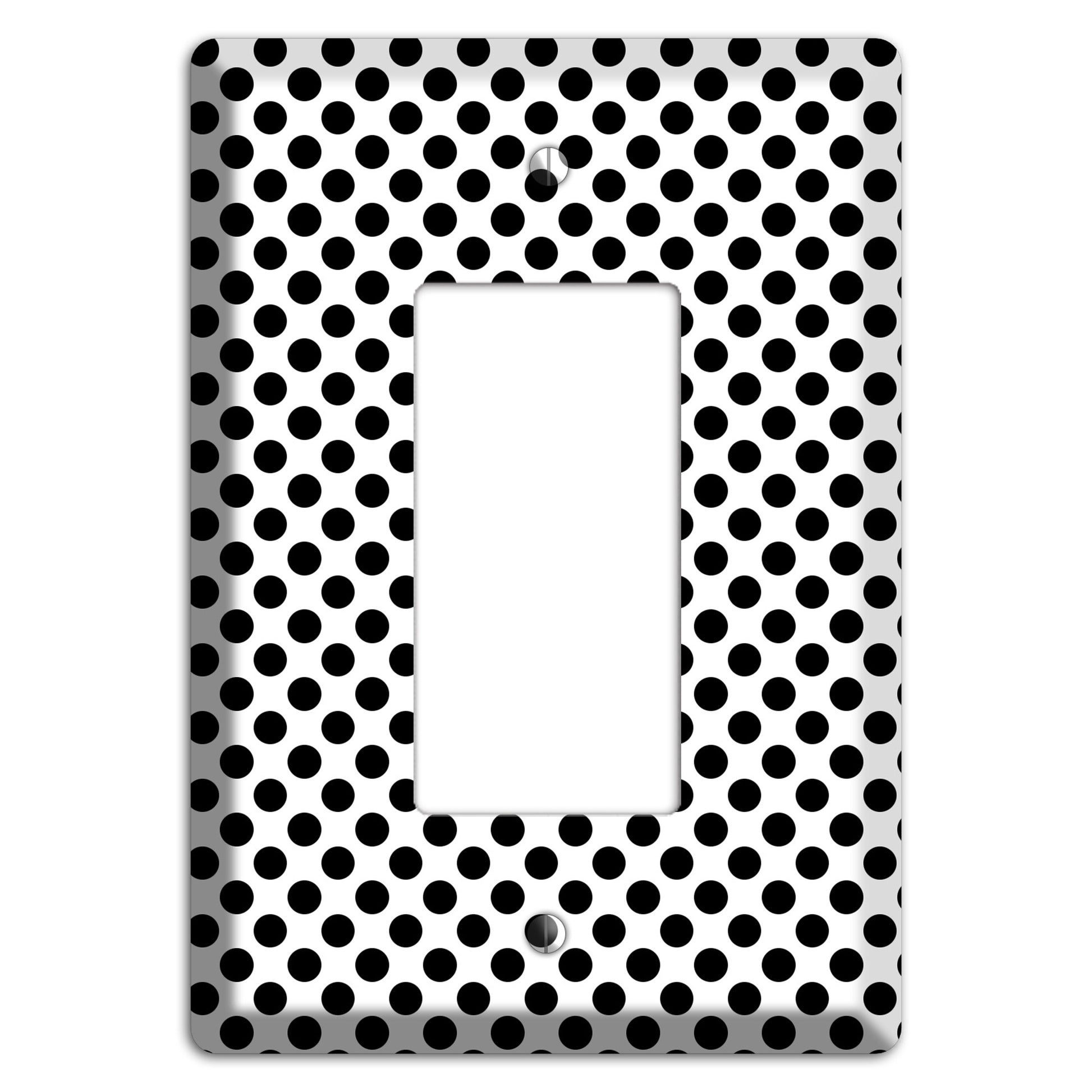 White with Black Packed Small Polka Dots Rocker Wallplate