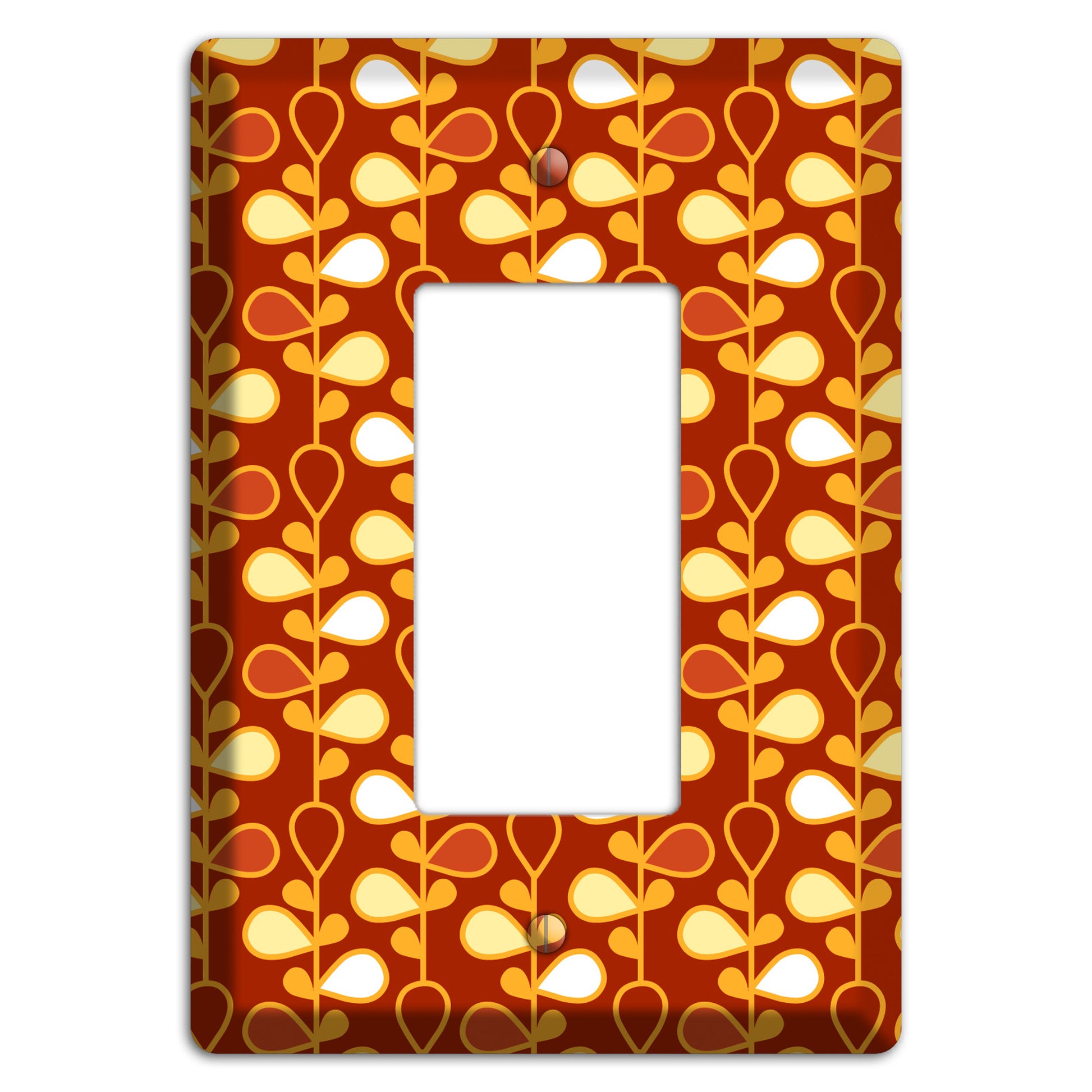 Red with Orange and Yellow Drop and Vine Rocker Wallplate
