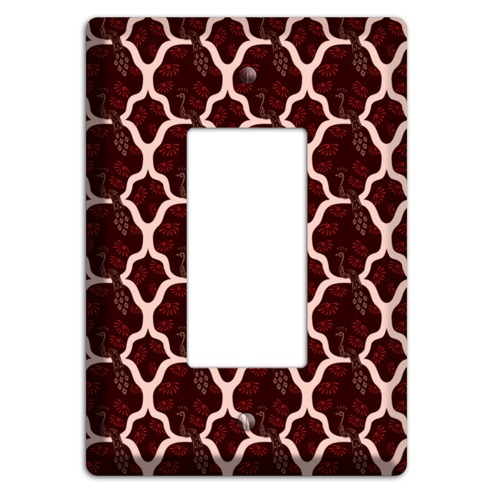 Dark Quatrefoil Peacock Rocker Wallplate