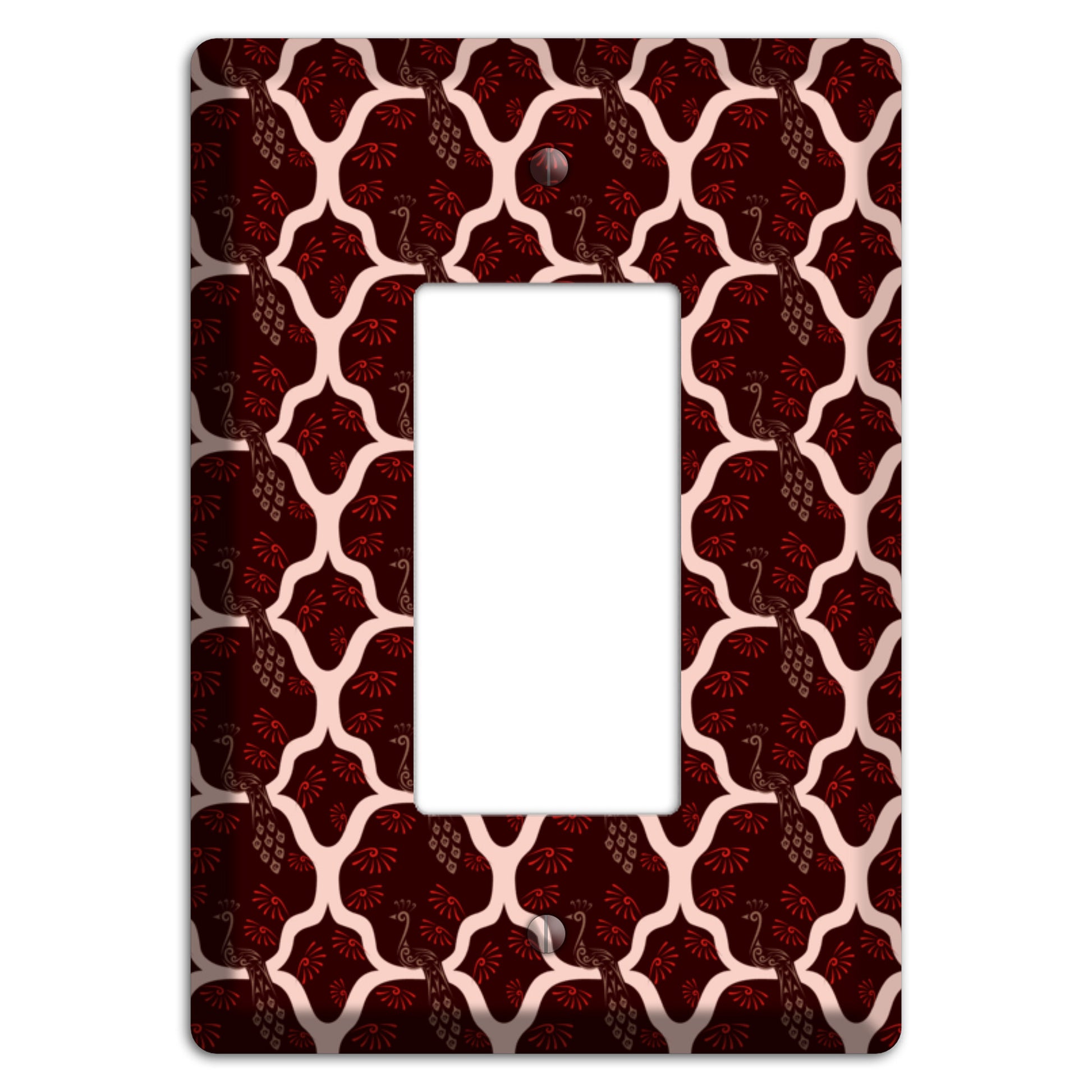 Dark Quatrefoil Peacock Rocker Wallplate