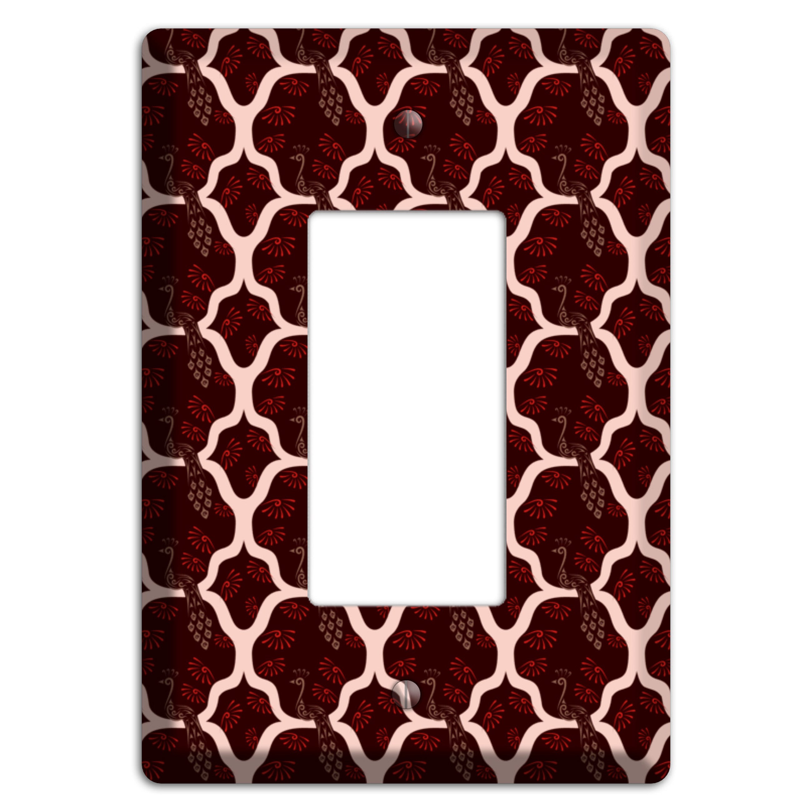Dark Quatrefoil Peacock Rocker Wallplate