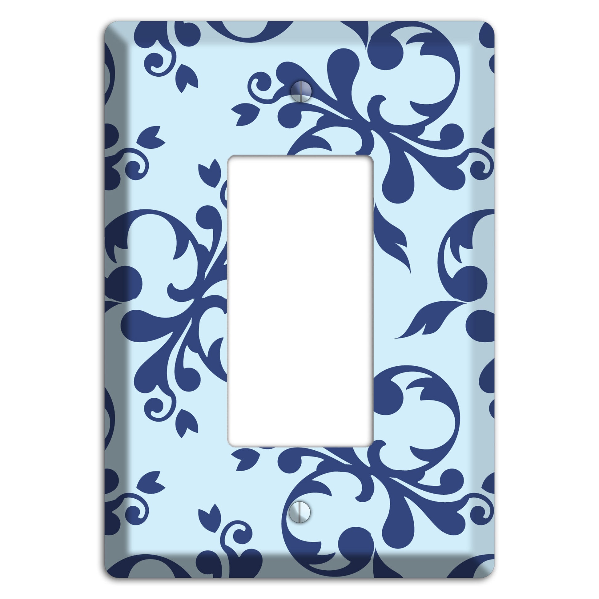 Blue Victorian Toile Rocker Wallplate