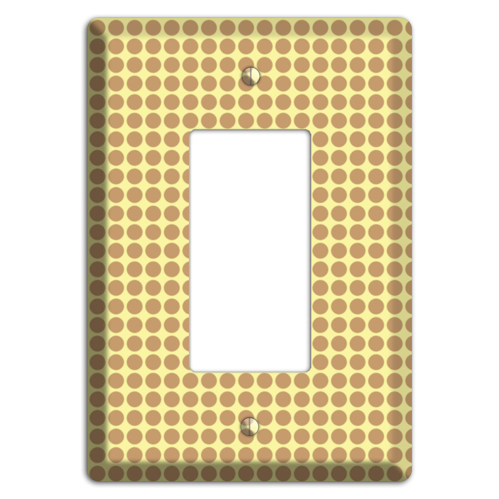 Yellow with Light Brown Tiled Small Dots Rocker Wallplate