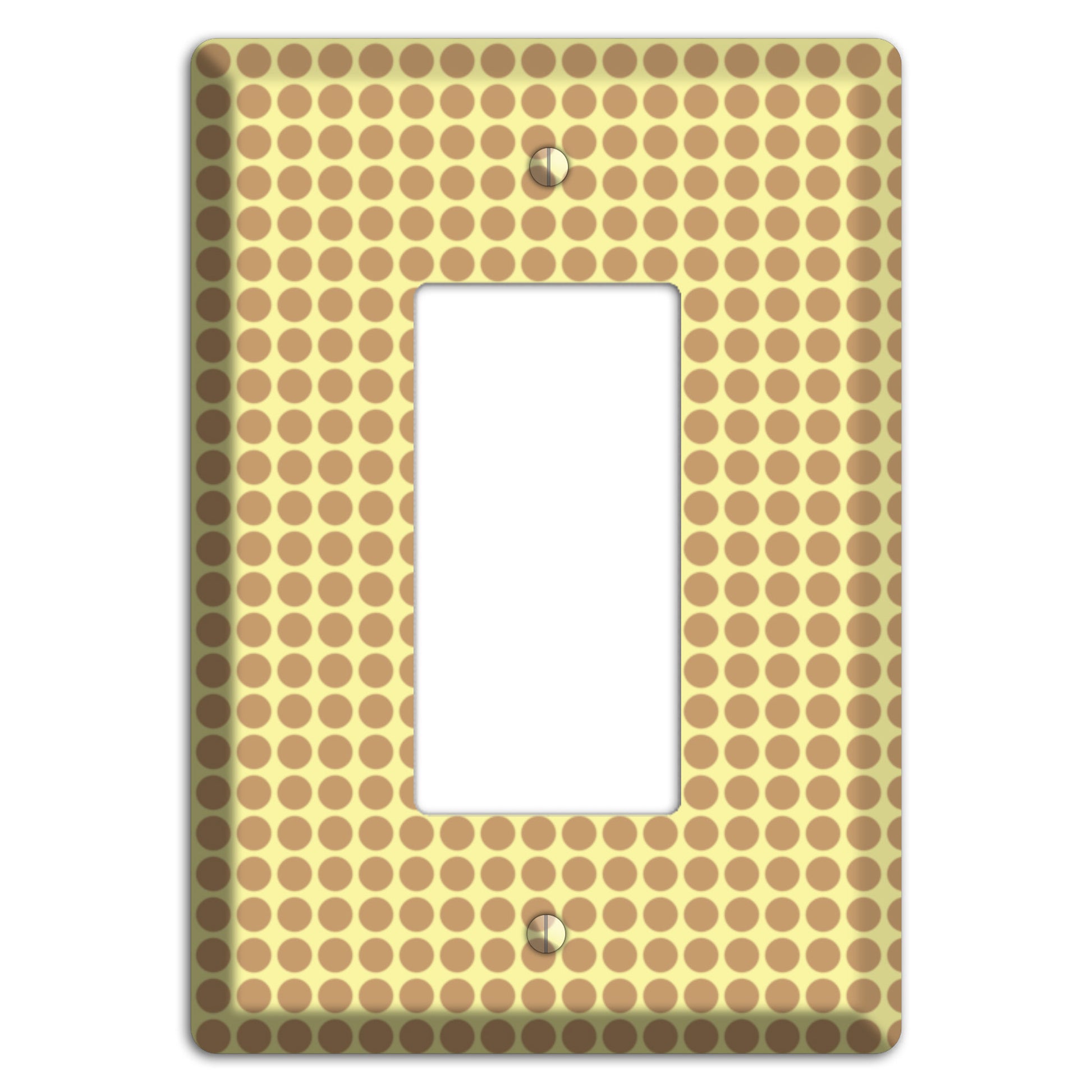Yellow with Light Brown Tiled Small Dots Rocker Wallplate