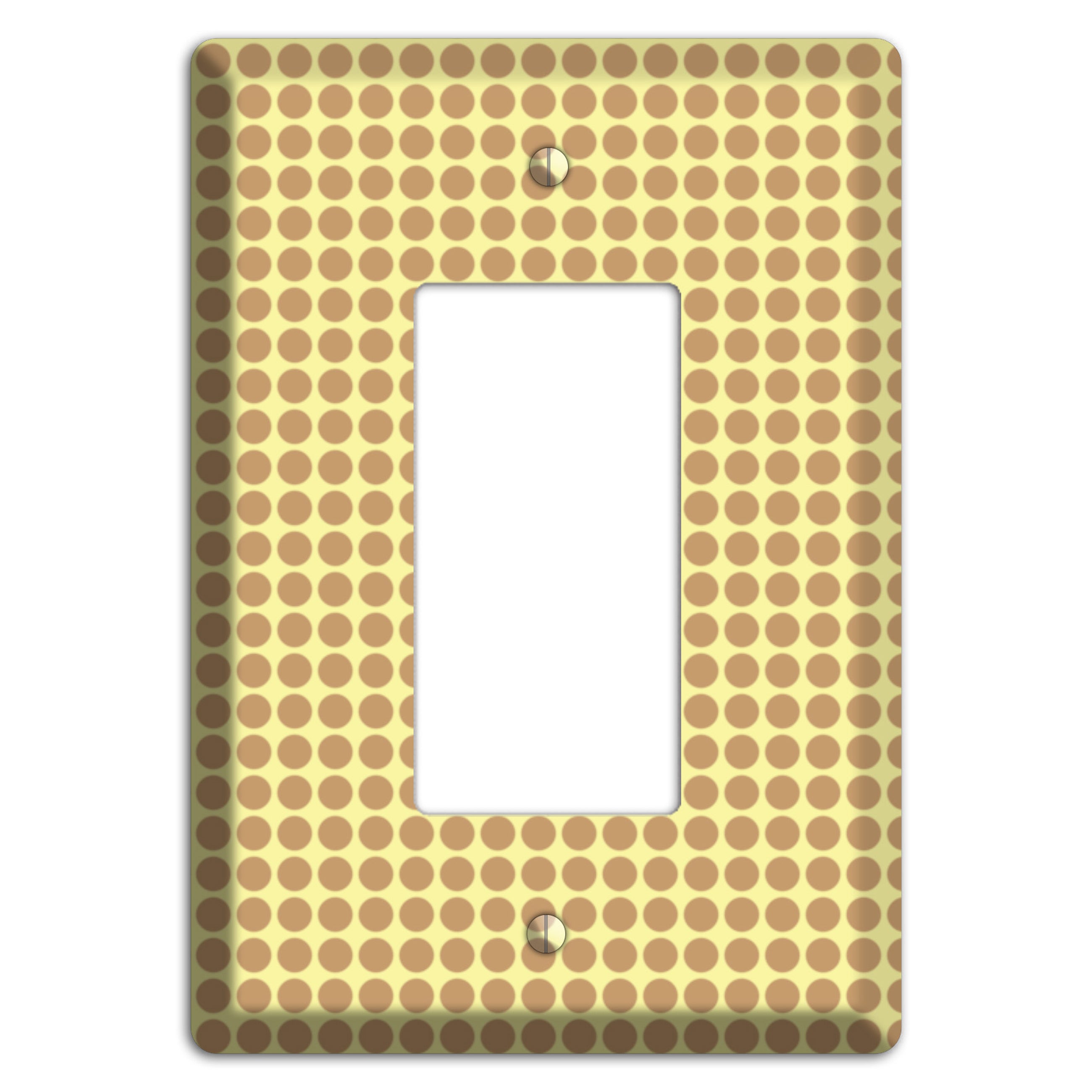 Yellow with Light Brown Tiled Small Dots Rocker Wallplate