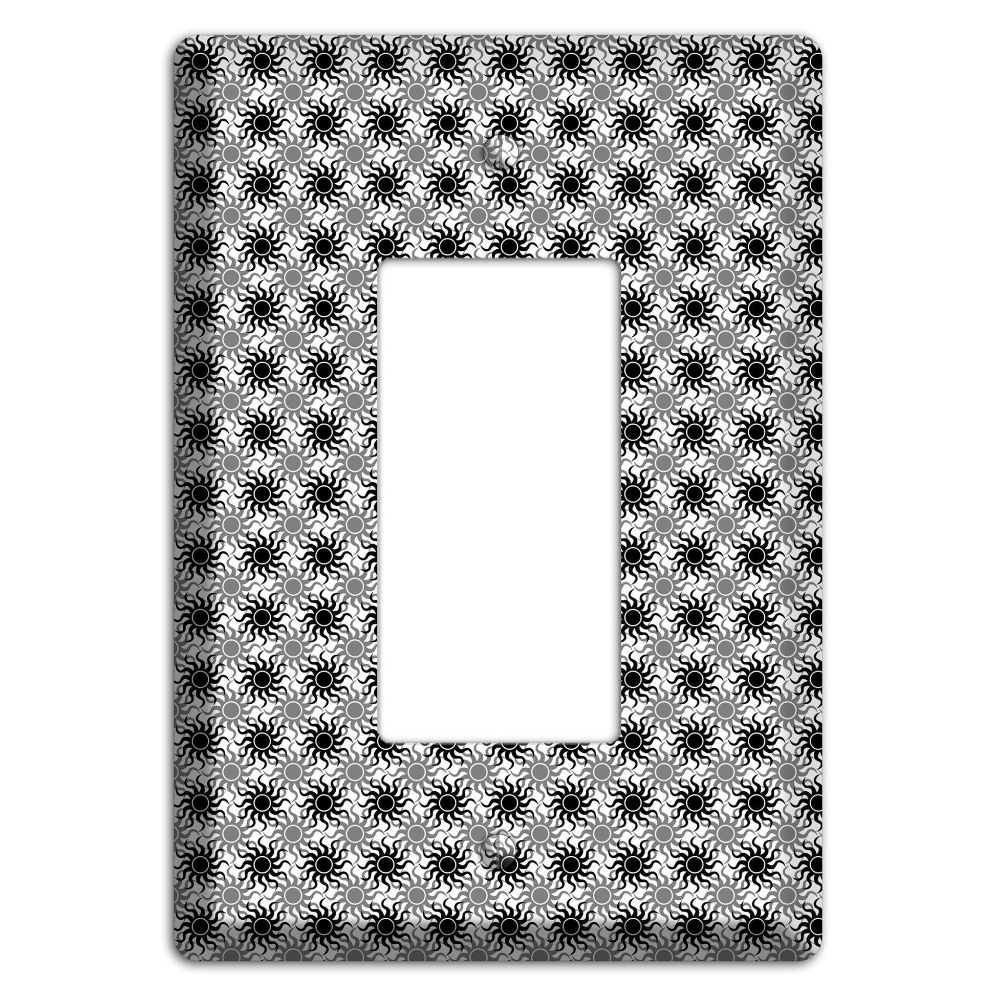 Black and Grey Sun Contour Rocker Wallplate