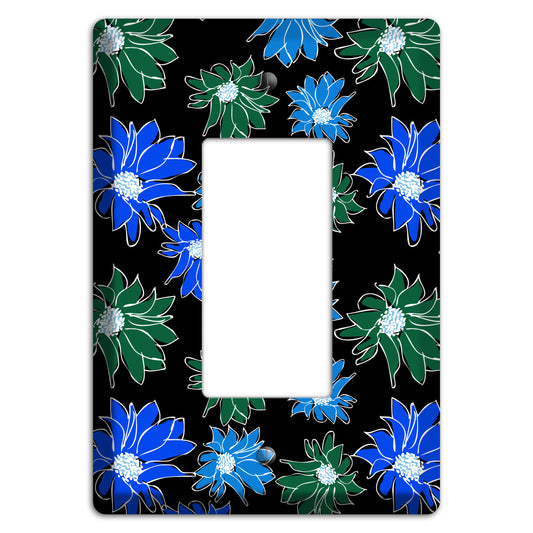 Blue and Green Flowers Rocker Wallplate