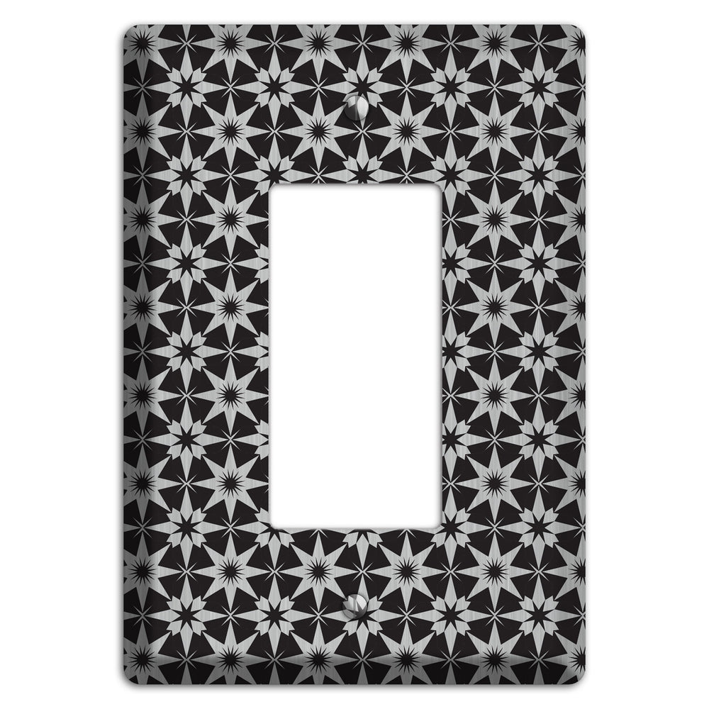 Black with Stainless Steel Foulard Rocker Wallplate