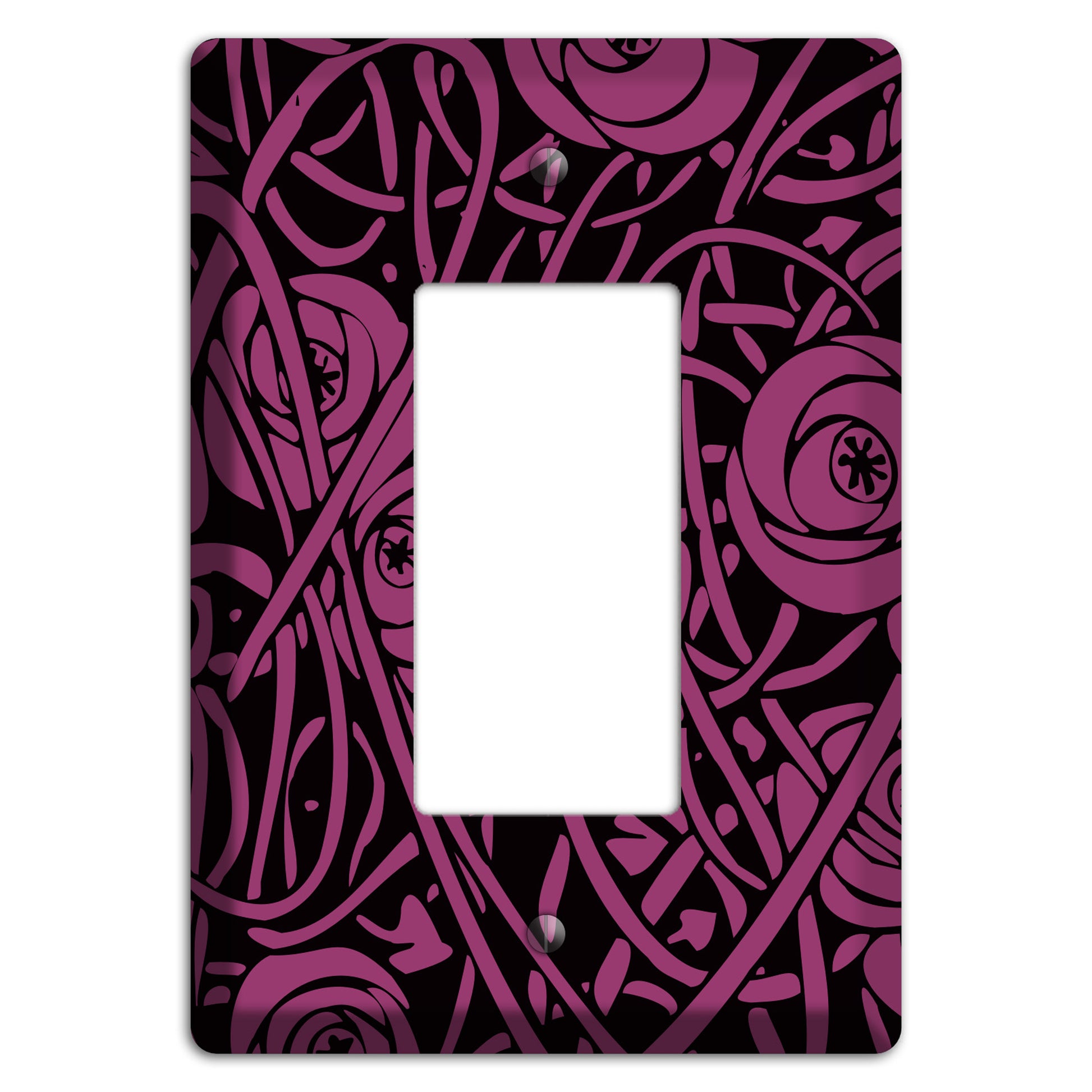 Fuschia Deco Floral Rocker Wallplate