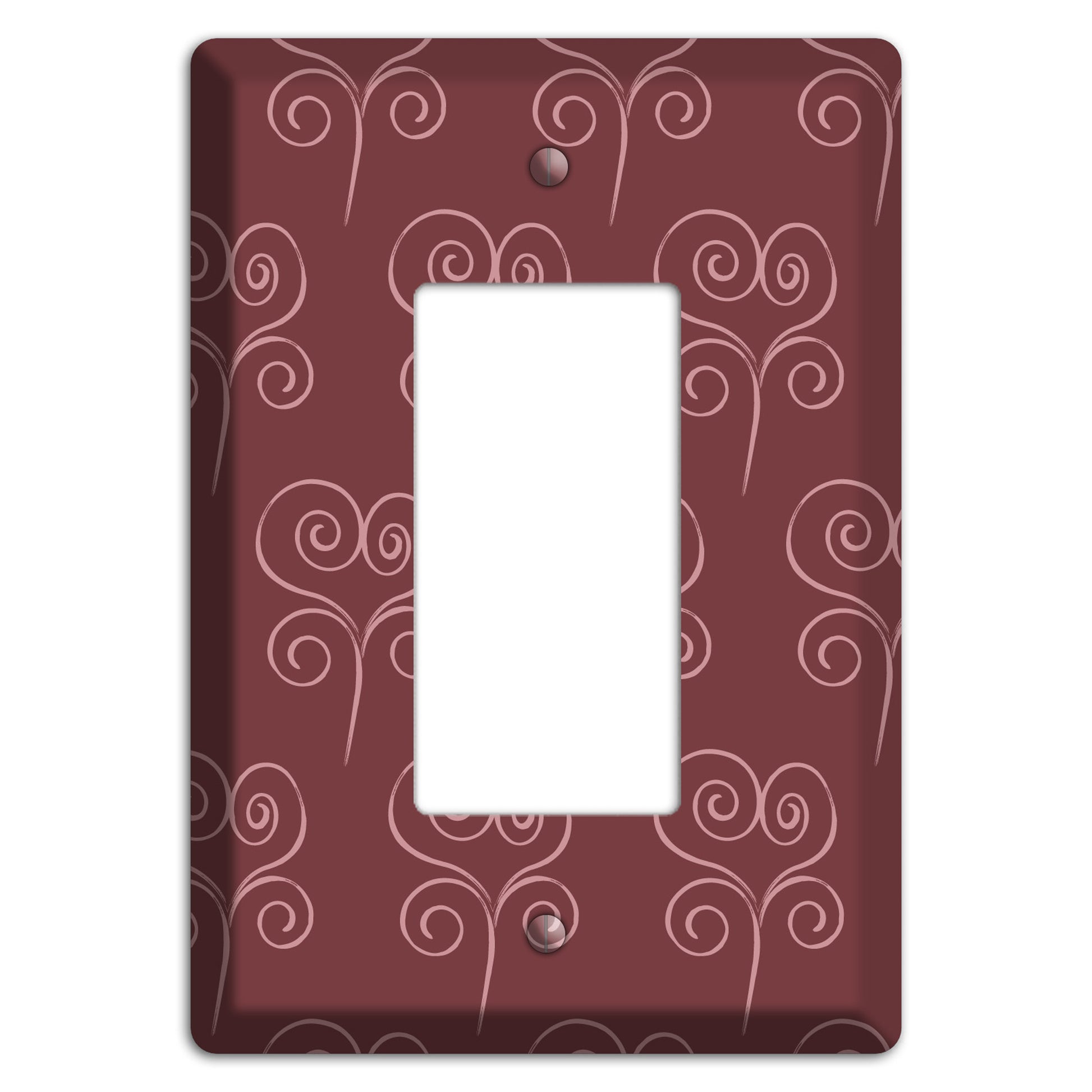 Maroon Scroll Heart Rocker Wallplate
