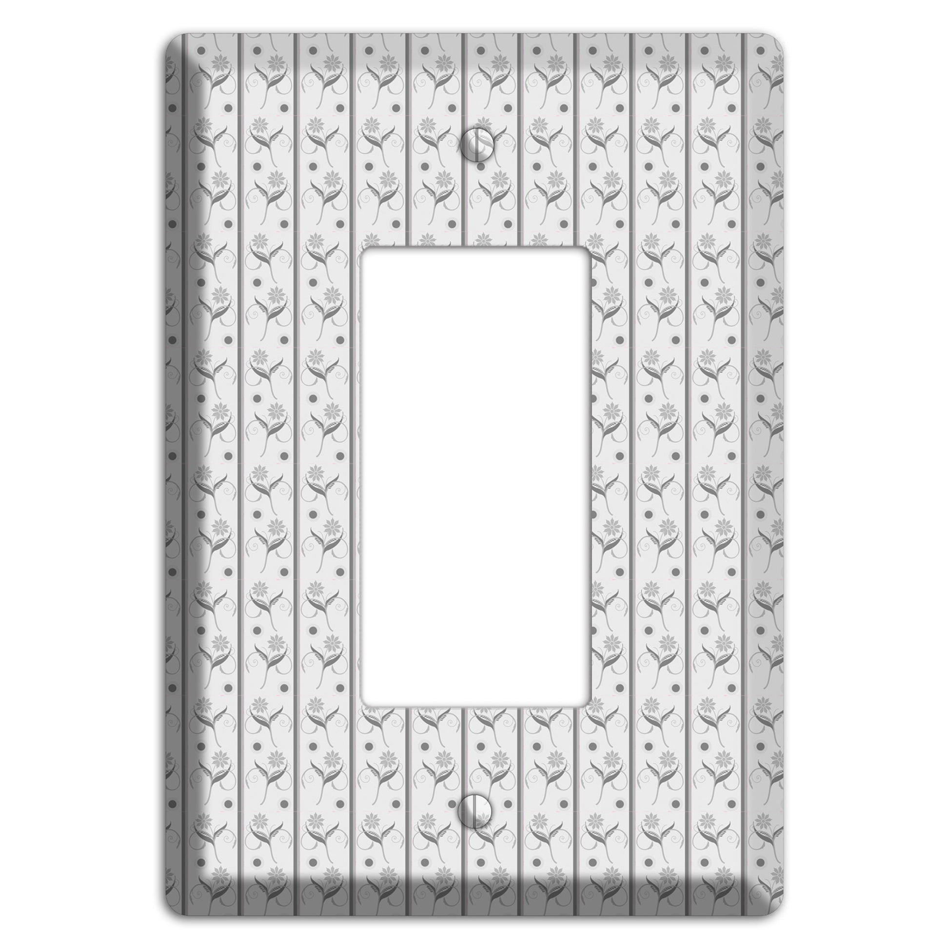 Grey Small Floral Pattern Rocker Wallplate