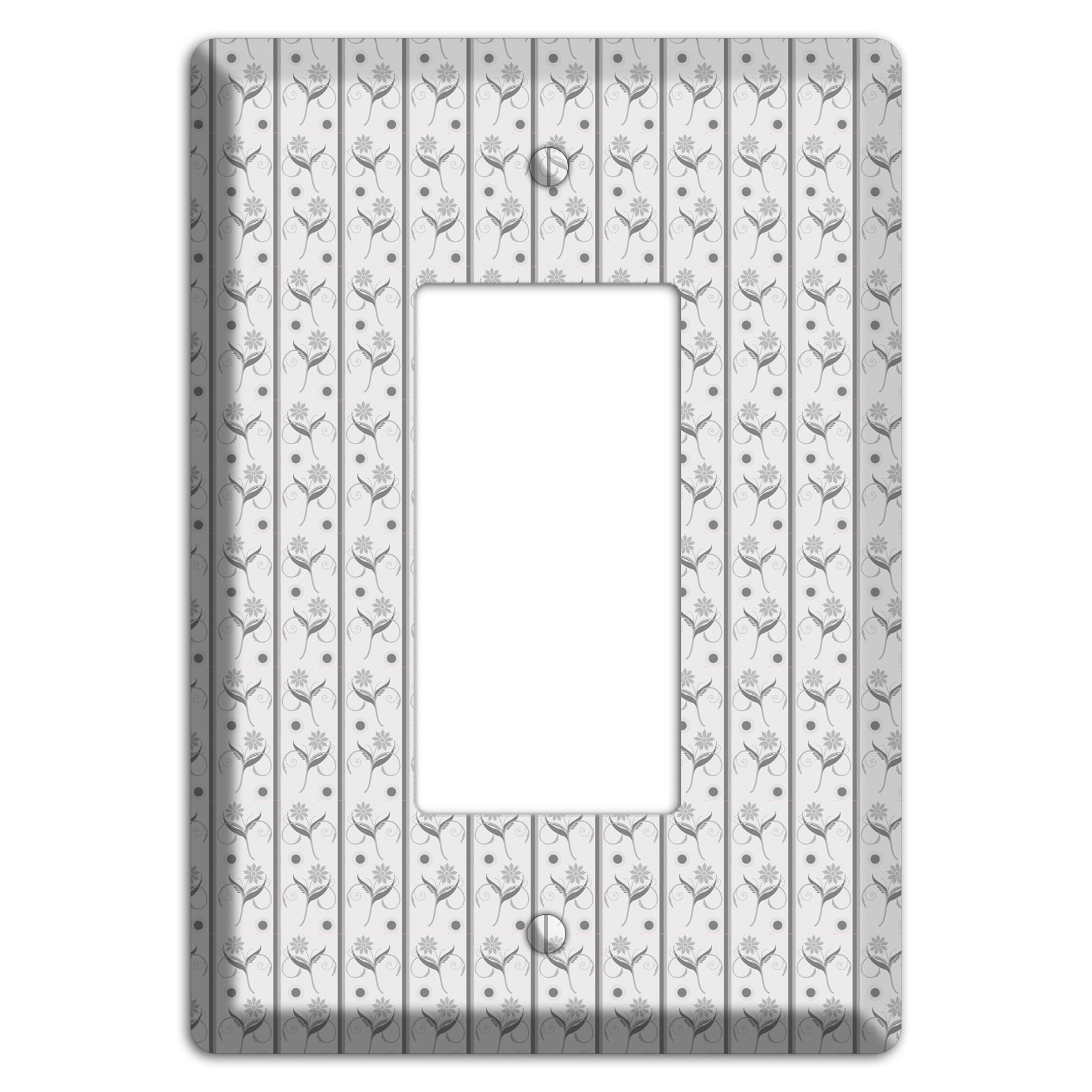 Grey Small Floral Pattern Rocker Wallplate