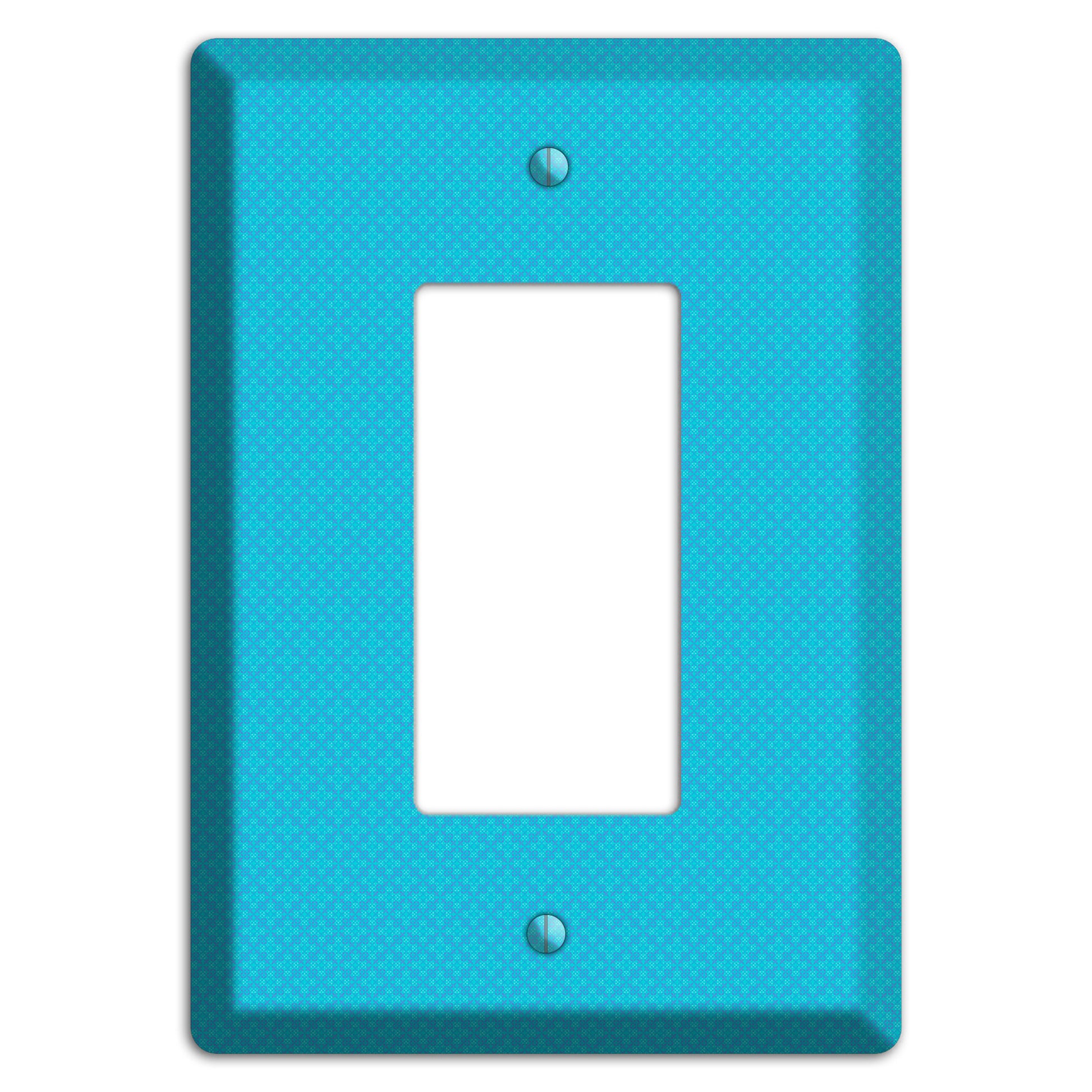 Turquoise Checkered Quatrefoil Rocker Wallplate