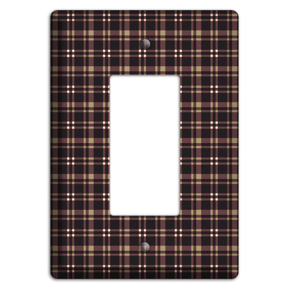 Dark Brown Plaid Rocker Wallplate