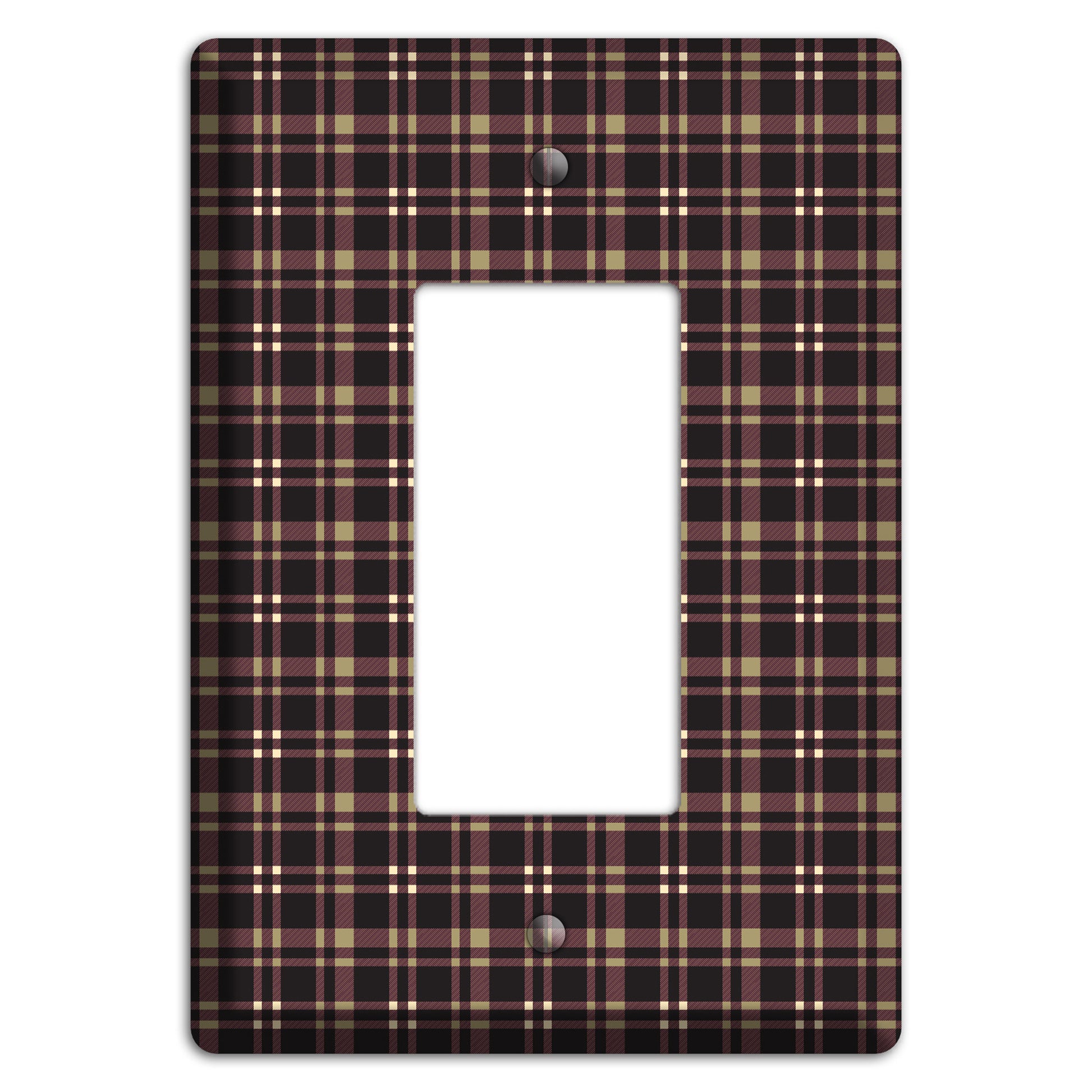 Dark Brown Plaid Rocker Wallplate