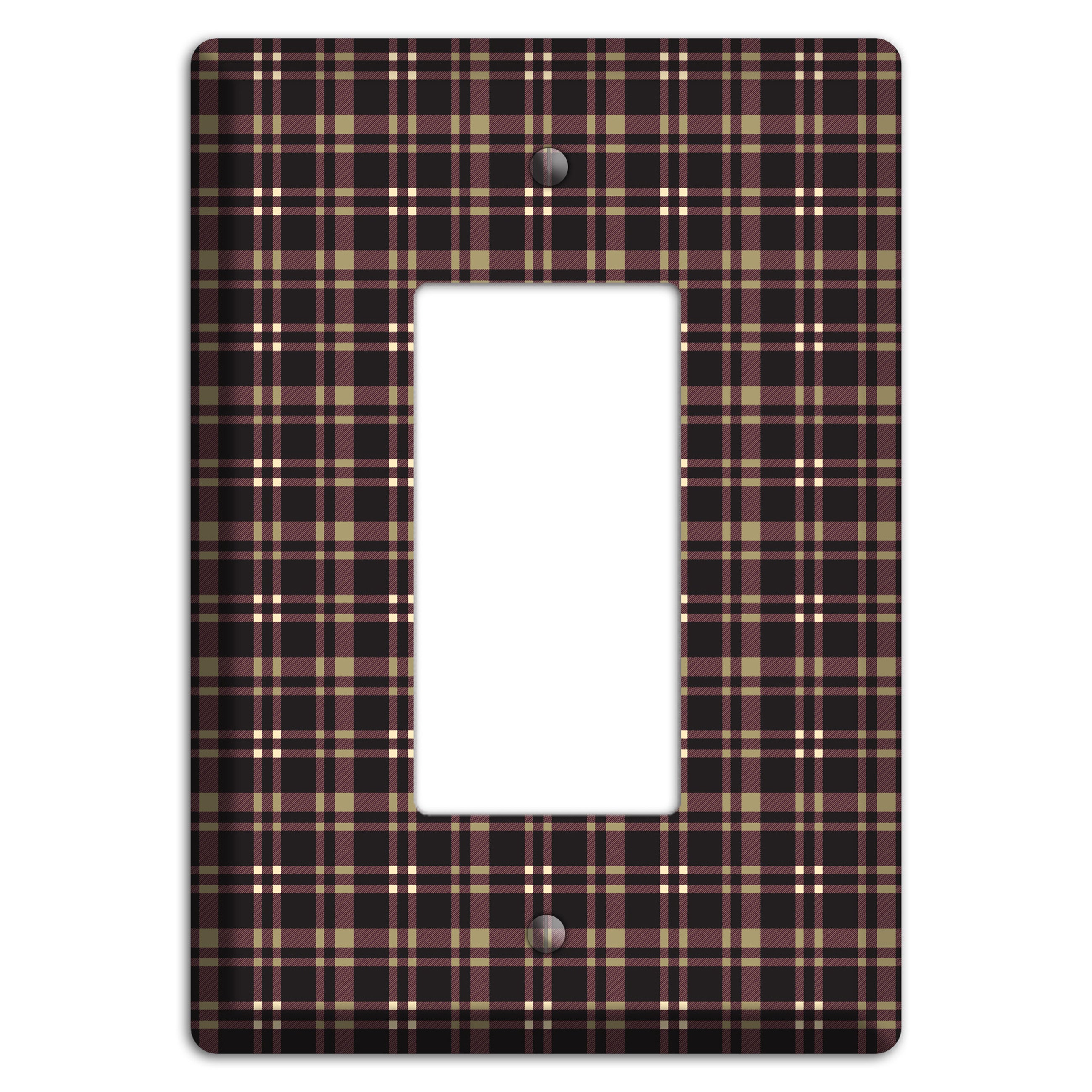 Dark Brown Plaid Rocker Wallplate