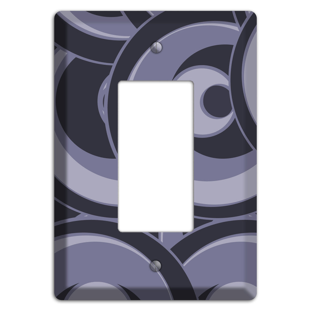Black and Purple-grey Deco Circles Rocker Wallplate