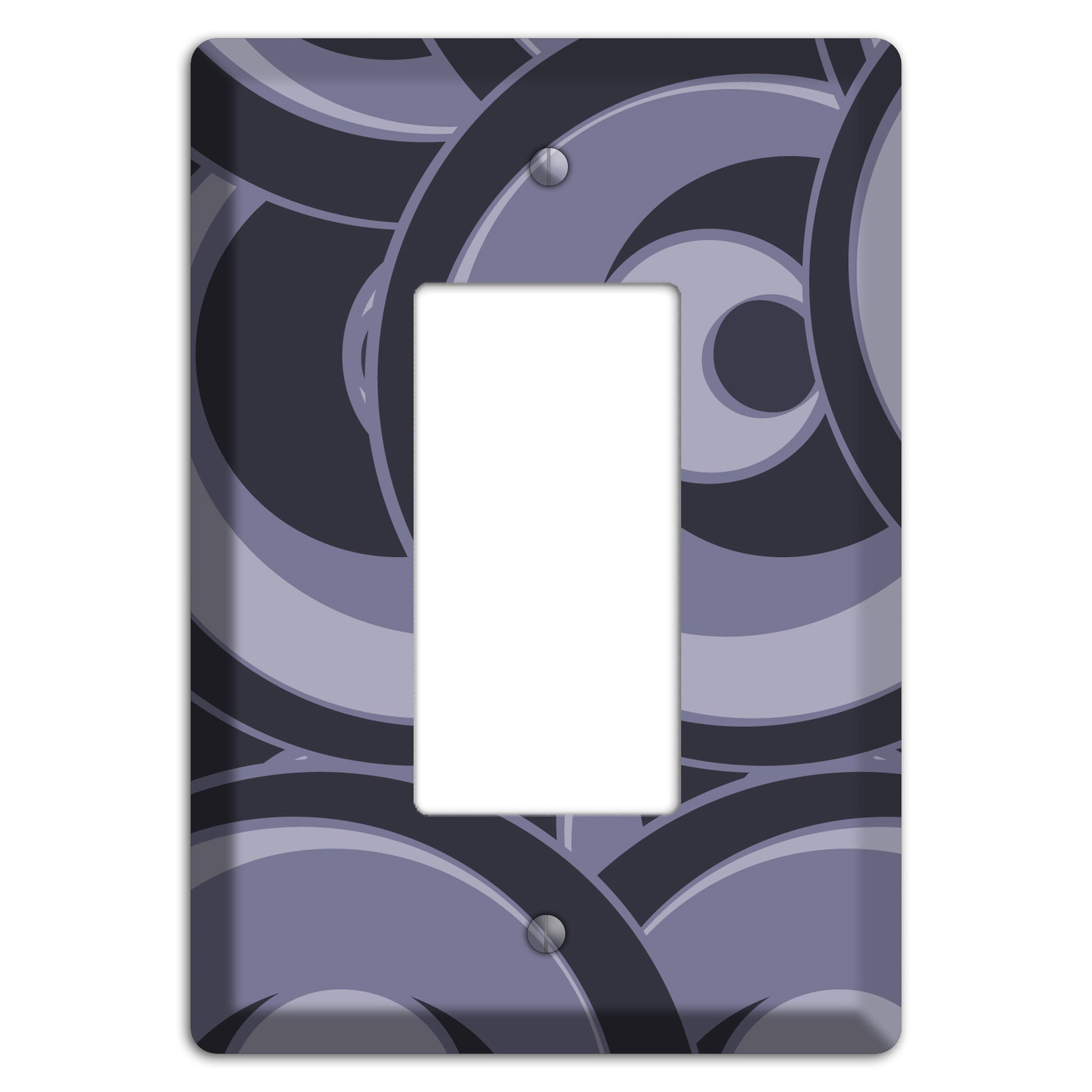 Black and Purple-grey Deco Circles Rocker Wallplate