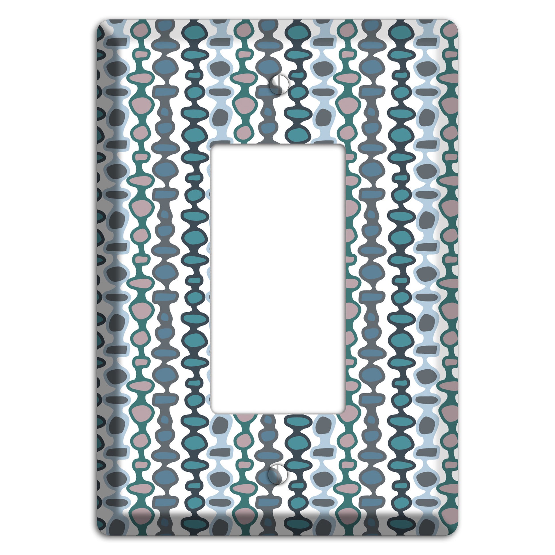 Grey and Multi Blue Bead and Reel Rocker Wallplate