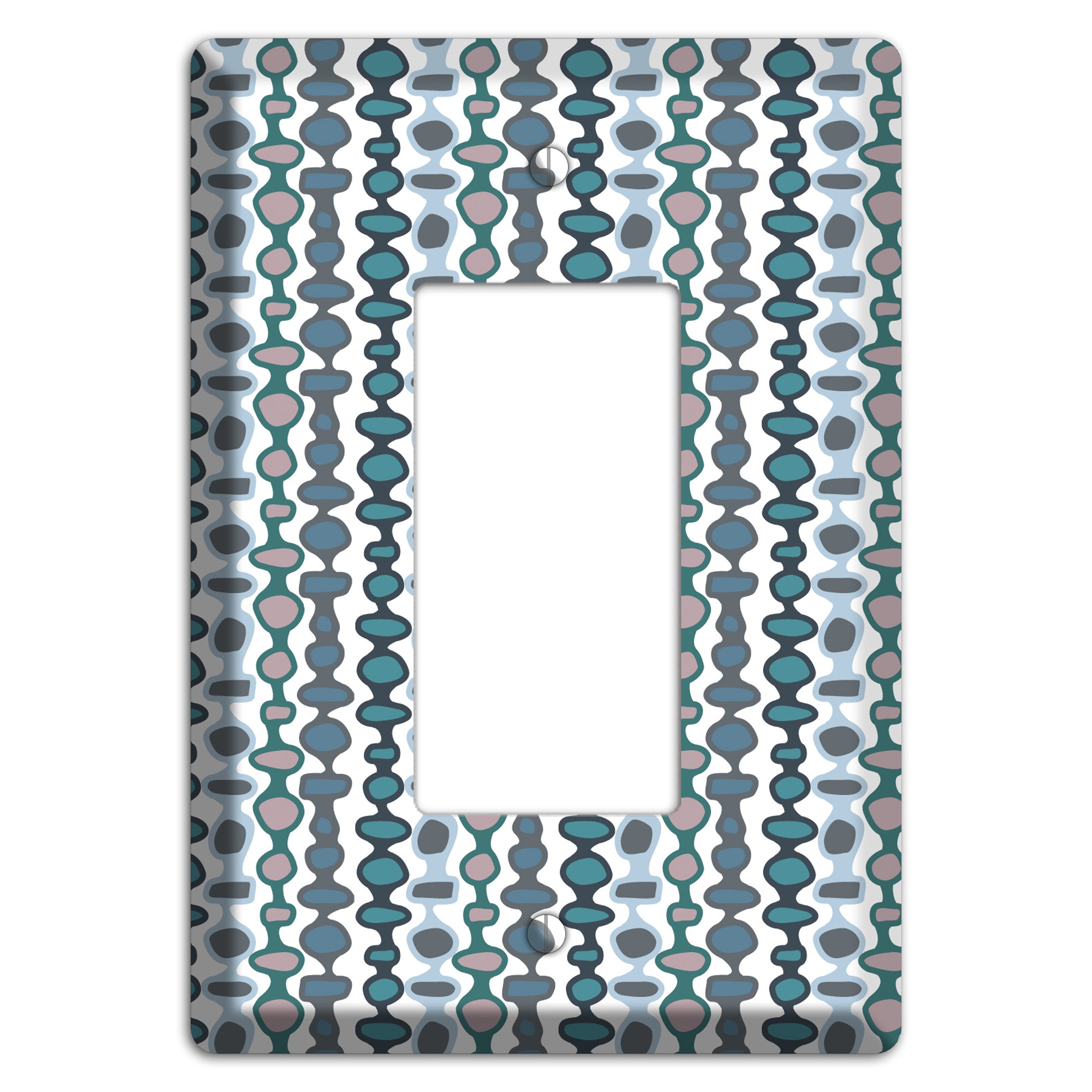 Grey and Multi Blue Bead and Reel Rocker Wallplate