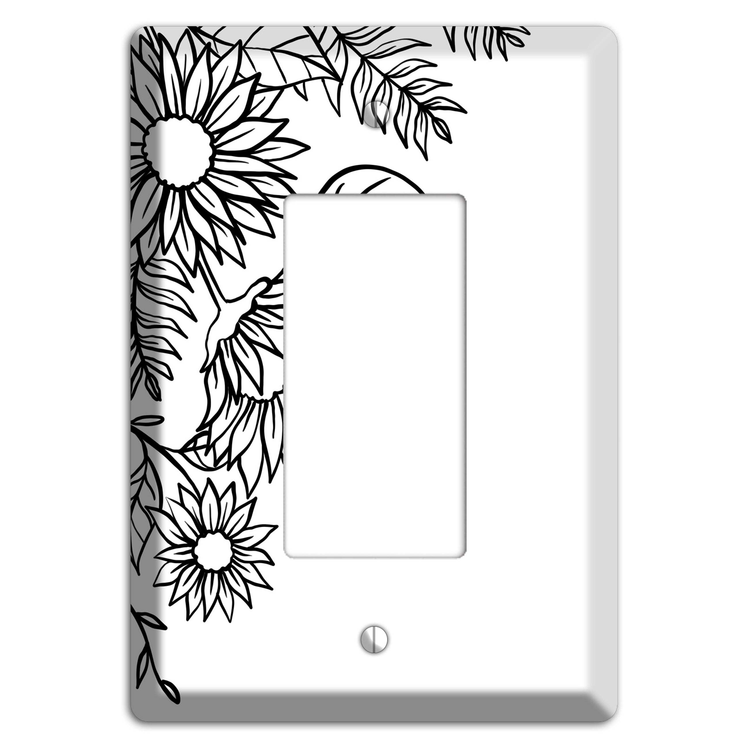Hand-Drawn Floral 5 Rocker Wallplate