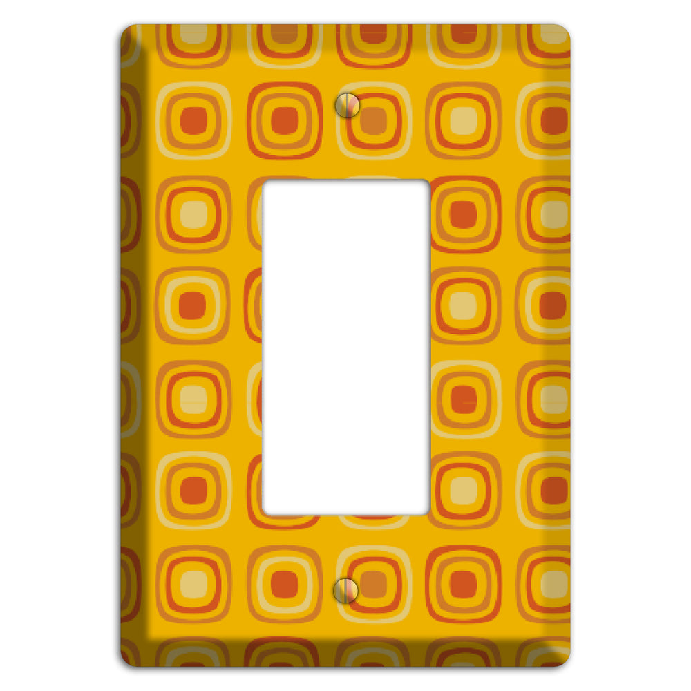 Multi Orange Red Retro Squares Rocker Wallplate