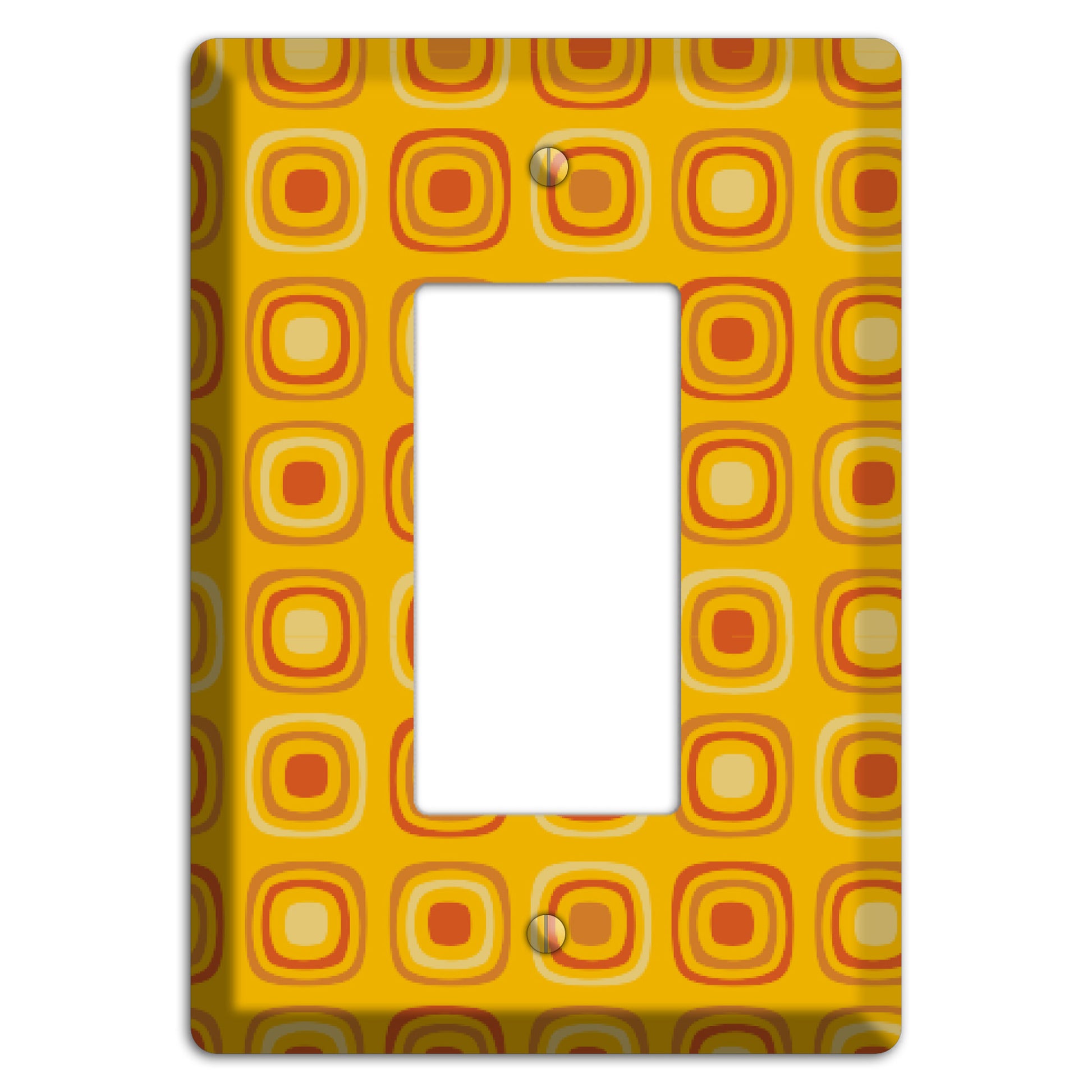 Multi Orange Red Retro Squares Rocker Wallplate