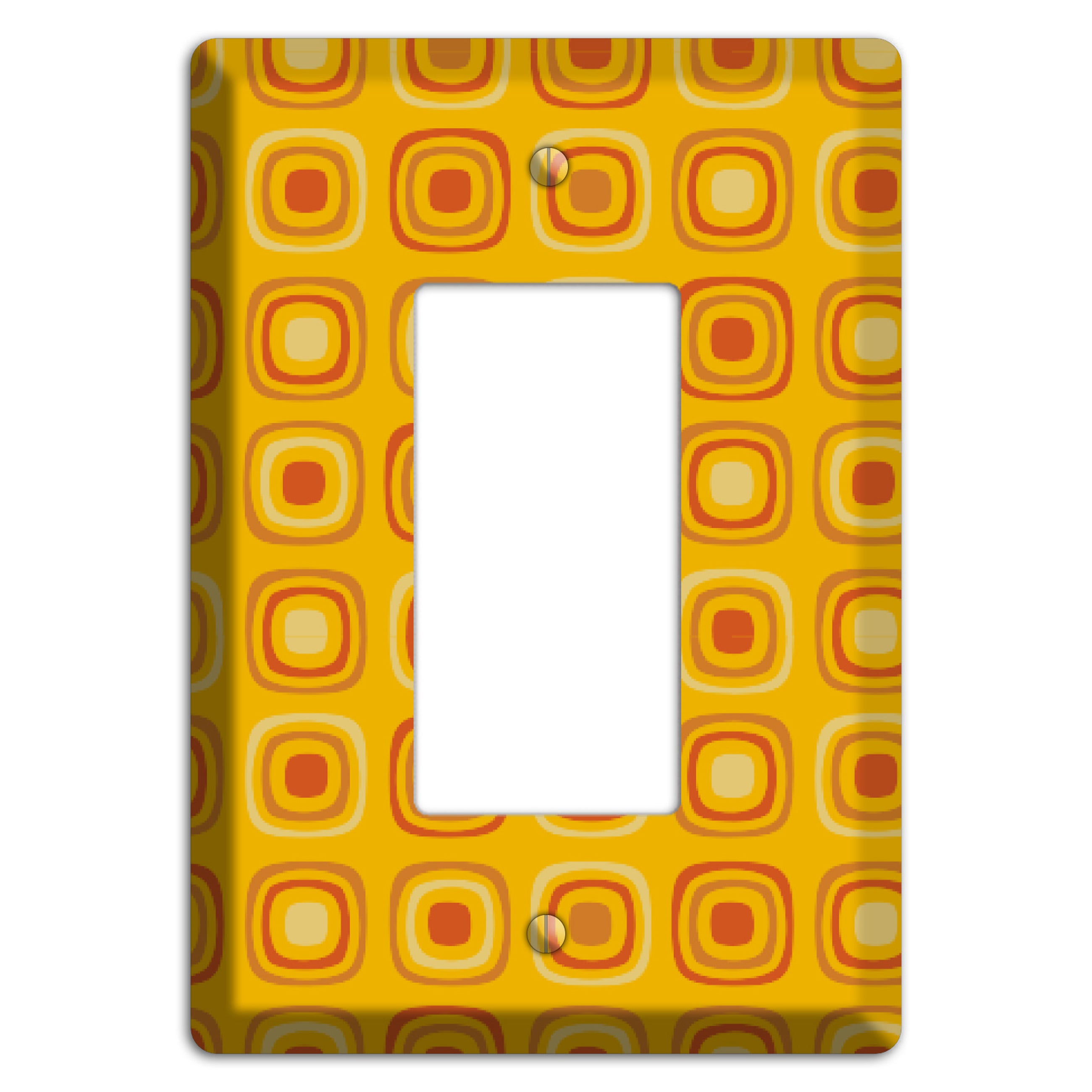 Multi Orange Red Retro Squares Rocker Wallplate