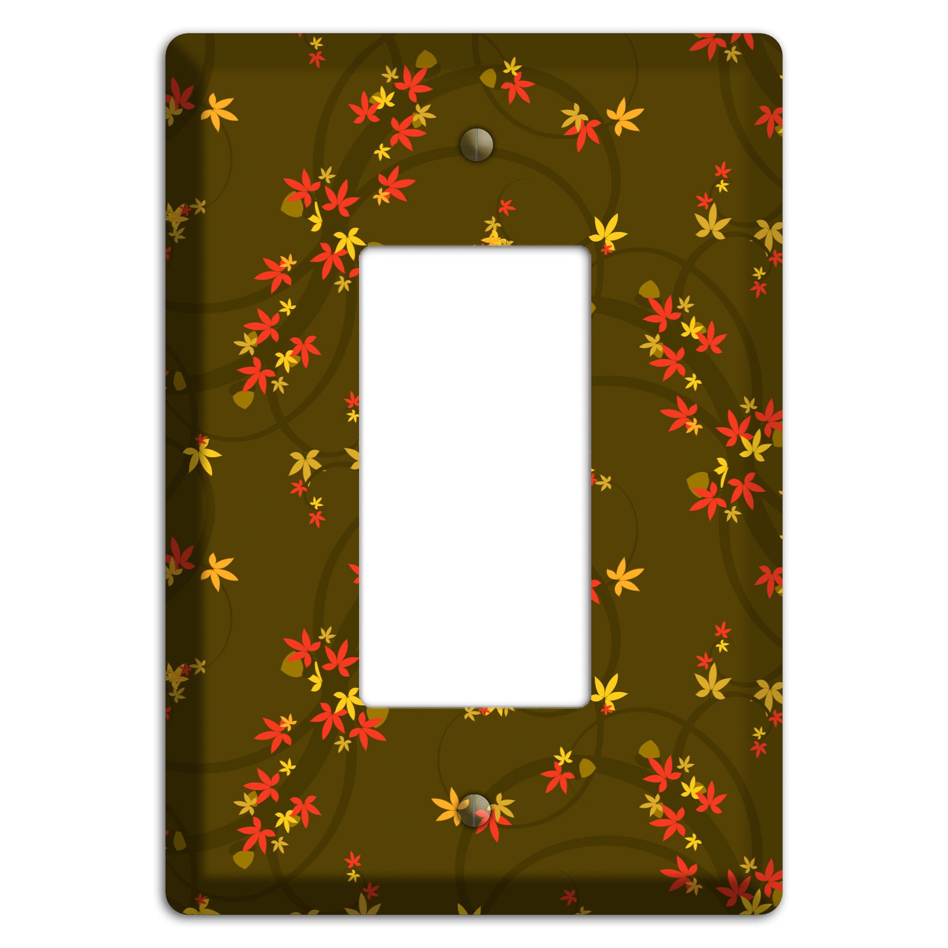 Brown Fall Flowers Rocker Wallplate