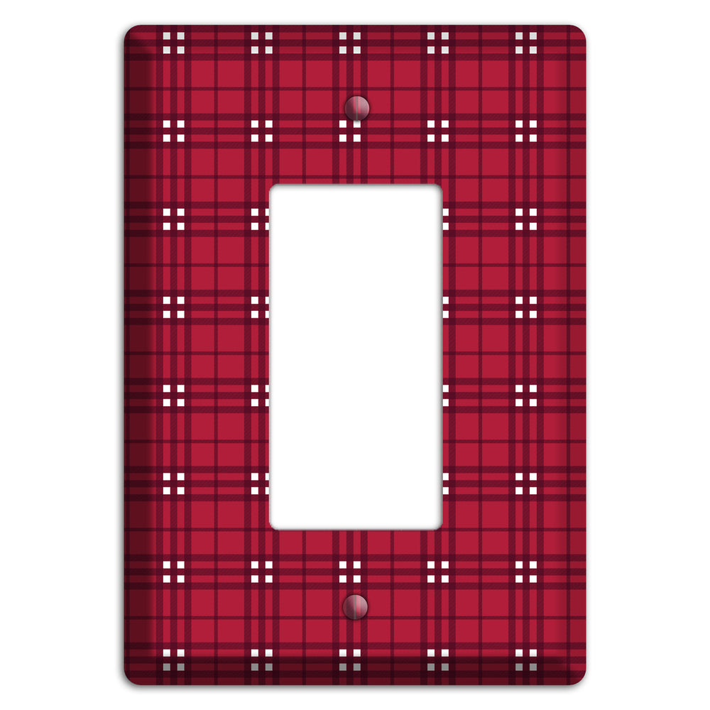 Red and White Plaid Rocker Wallplate