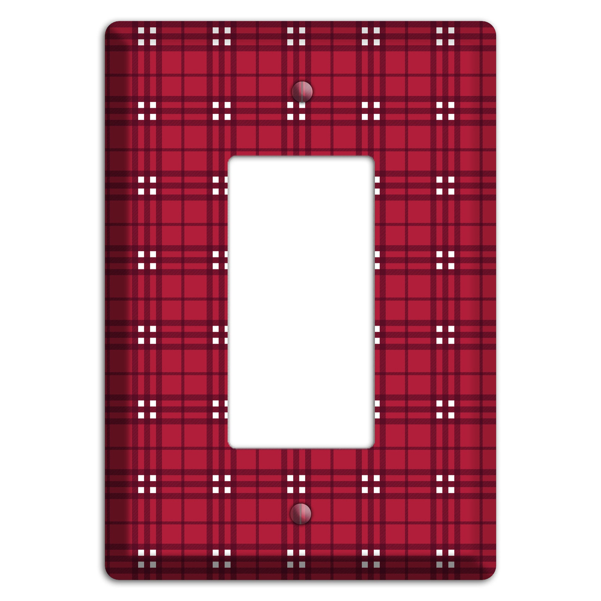 Red and White Plaid Rocker Wallplate