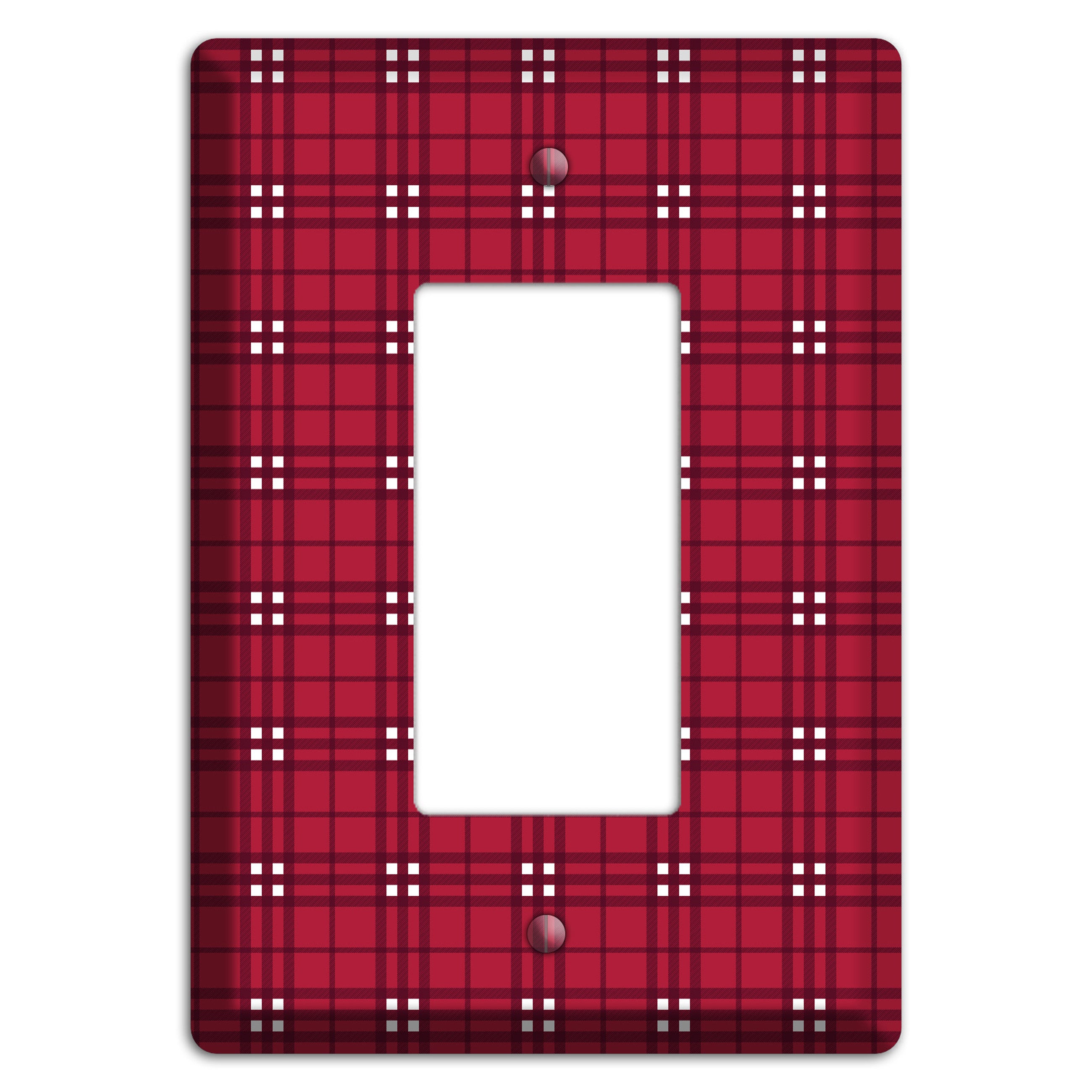 Red and White Plaid Rocker Wallplate