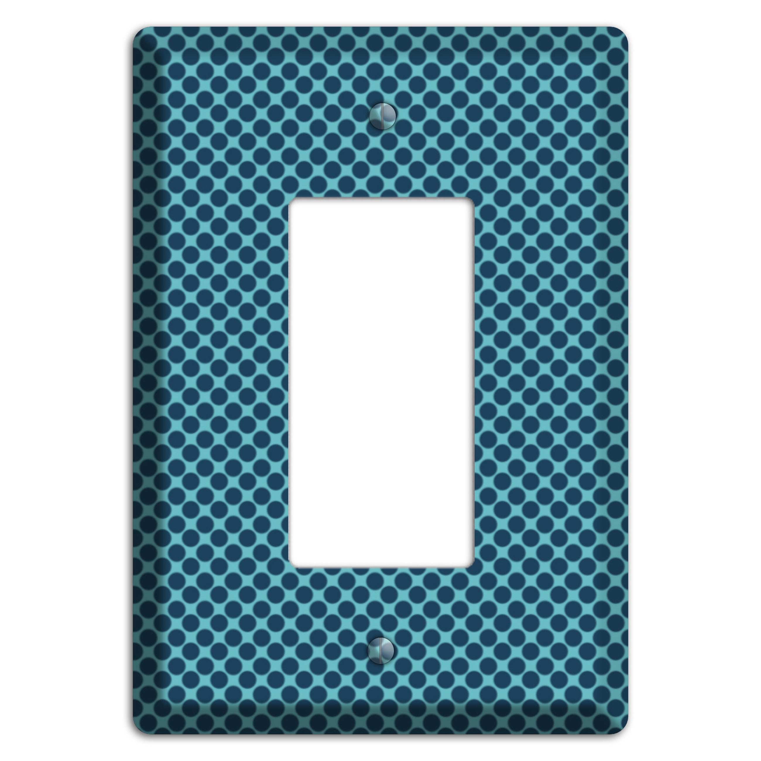 Turquoise with Blue Packed Polka Dots Rocker Wallplate