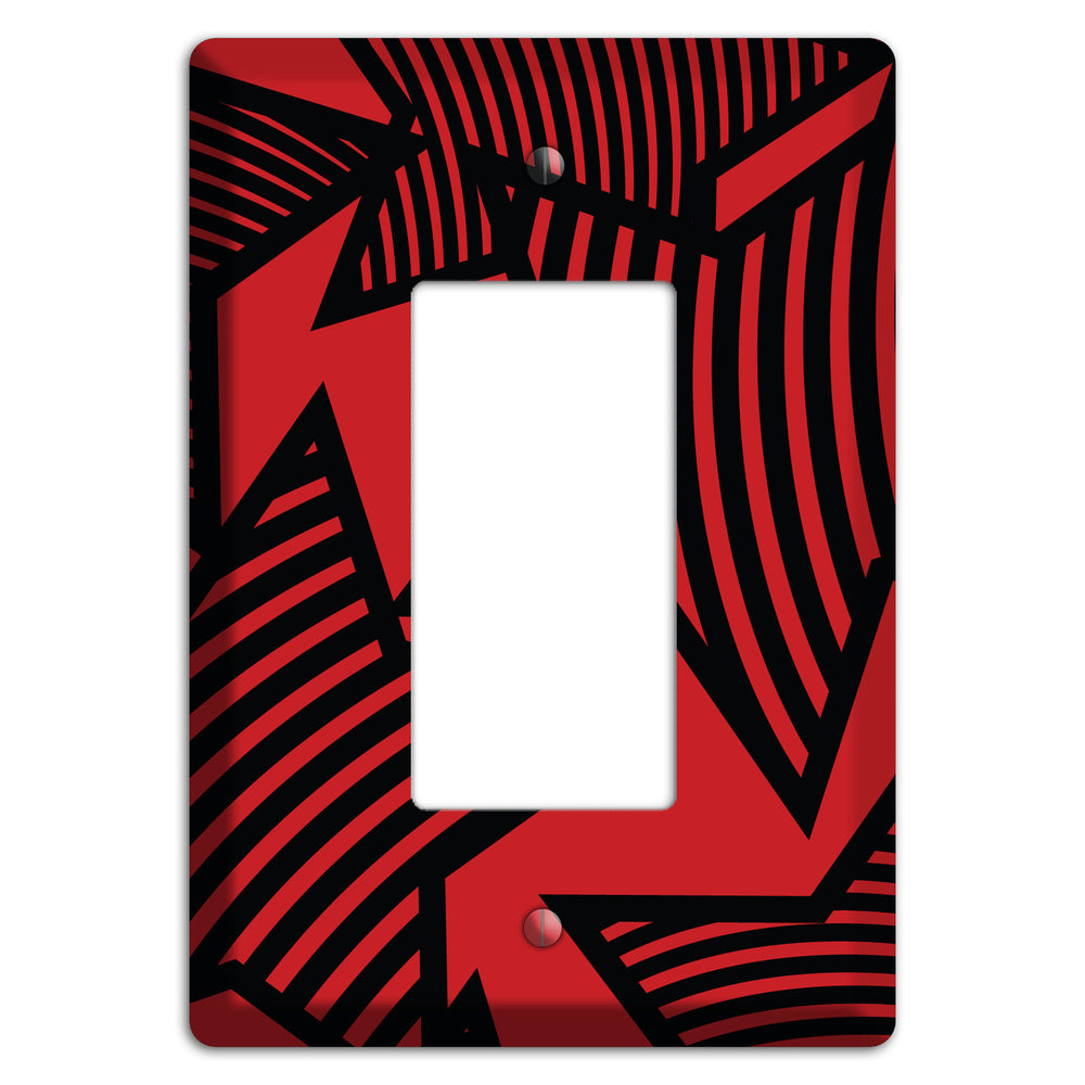 Red with Large Black Stars Rocker Wallplate