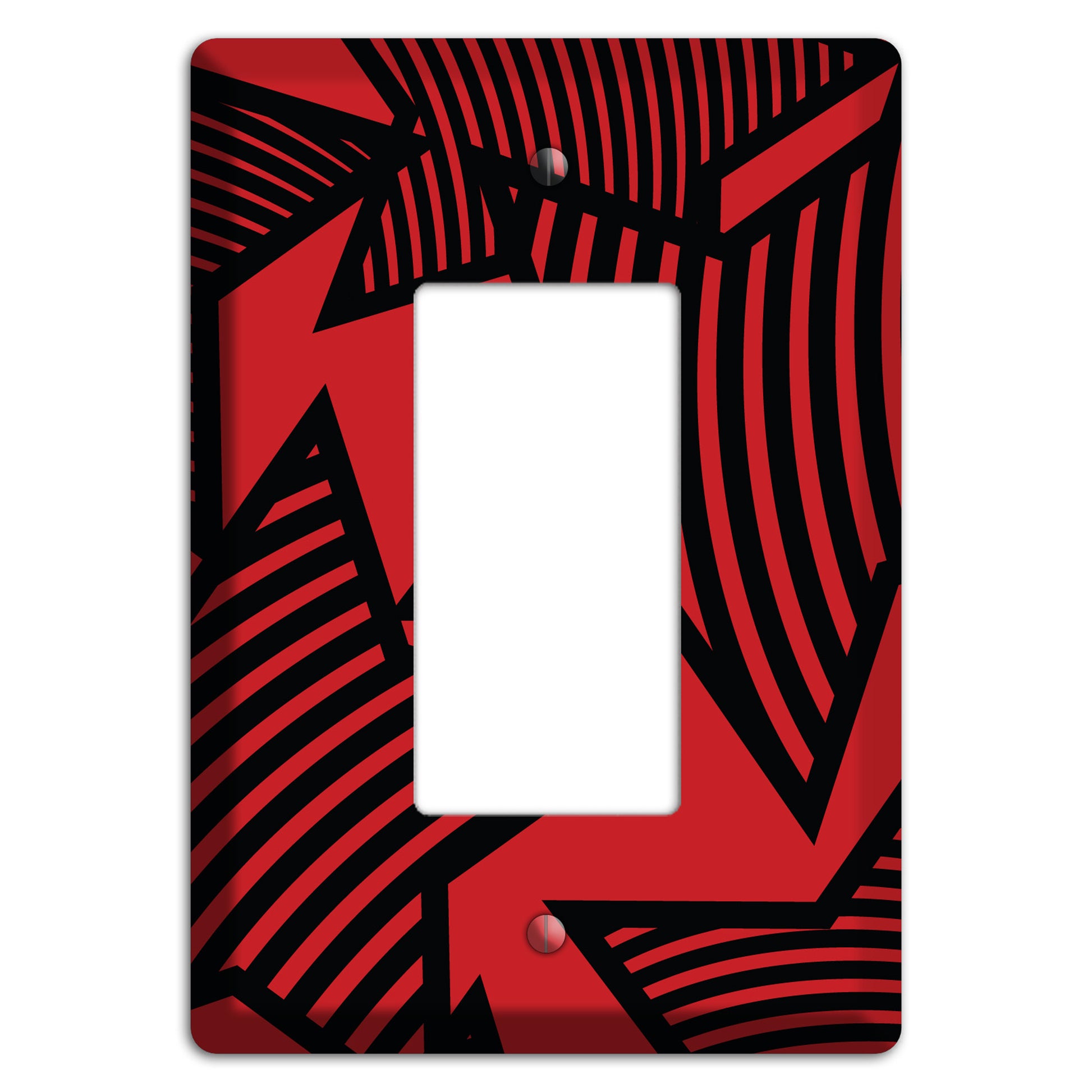 Red with Large Black Stars Rocker Wallplate