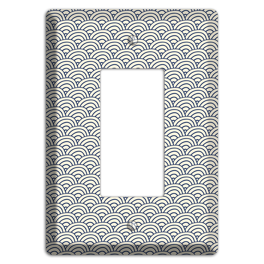 Beige Scallop Print Rocker Wallplate