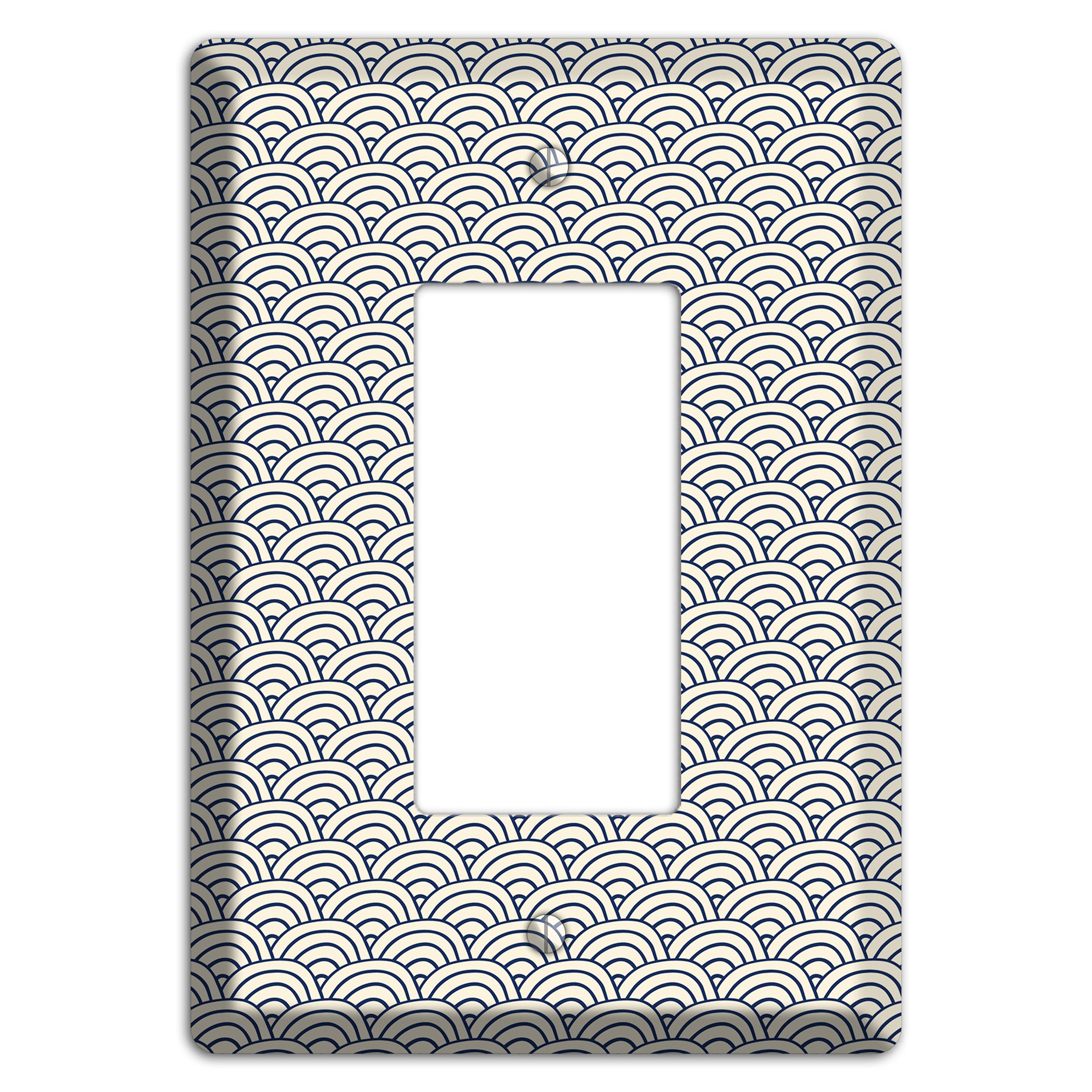 Beige Scallop Print Rocker Wallplate