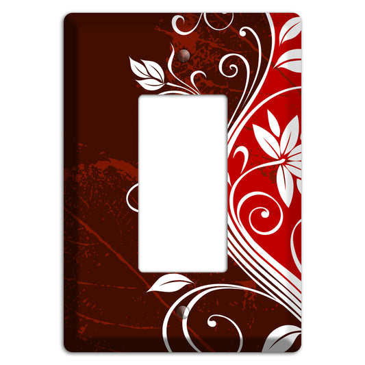 Burgundy and Red Deco Floral Rocker Wallplate