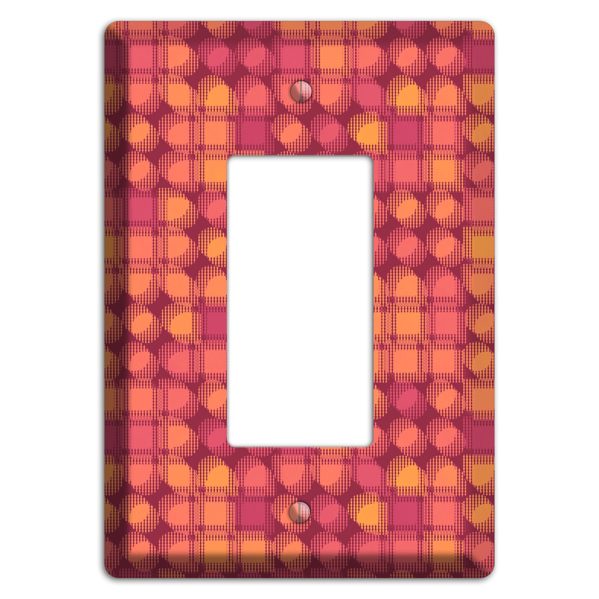 Coral Grunge Circles Rocker Wallplate